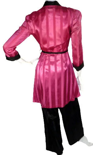 1940s Vintage Rayon Satin Wide Leg 2 Pc Hostess Pajamas