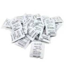 50 Silica moisture absorber bags, Tarnish protector jewelry storage, Desiccant dry pack