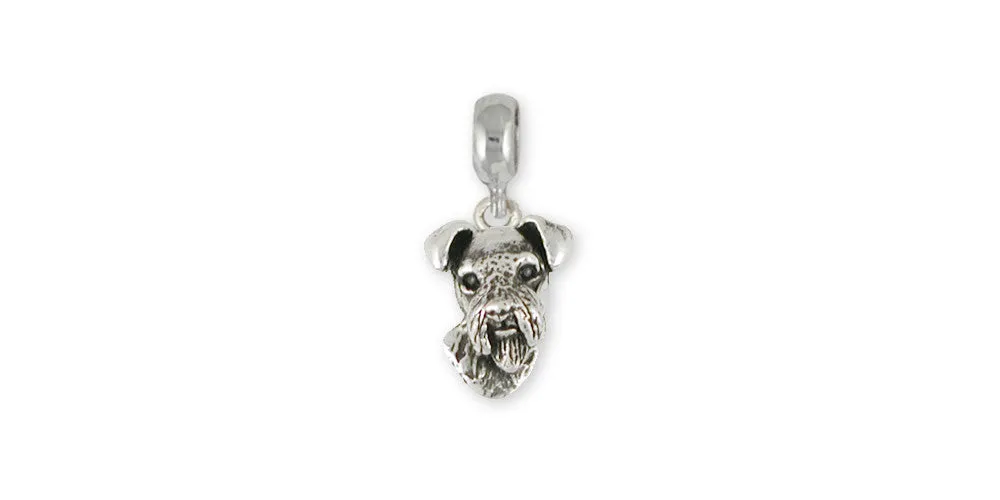 Airedale Terrier Charm Slide Jewelry Sterling Silver Handmade Dog Charm Slide AR16-PNS