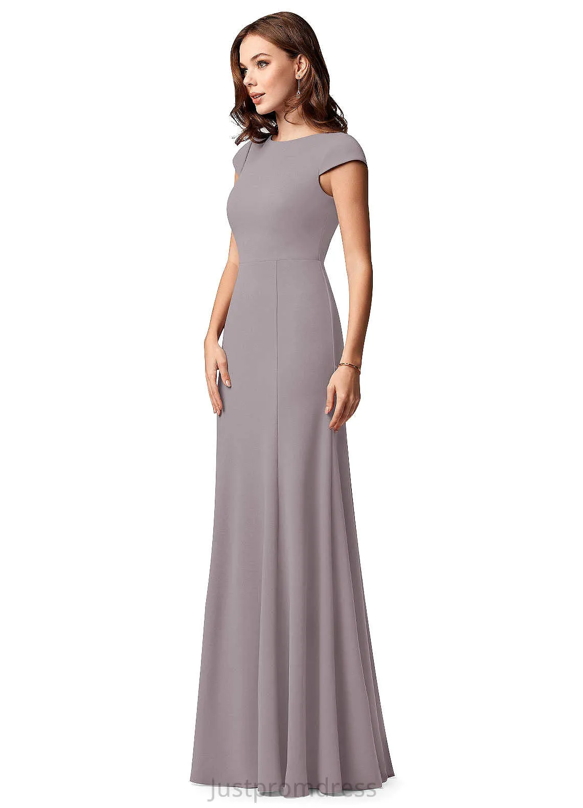 Ali V-Neck A-Line/Princess Short Sleeves Natural Waist Floor Length Bridesmaid Dresses