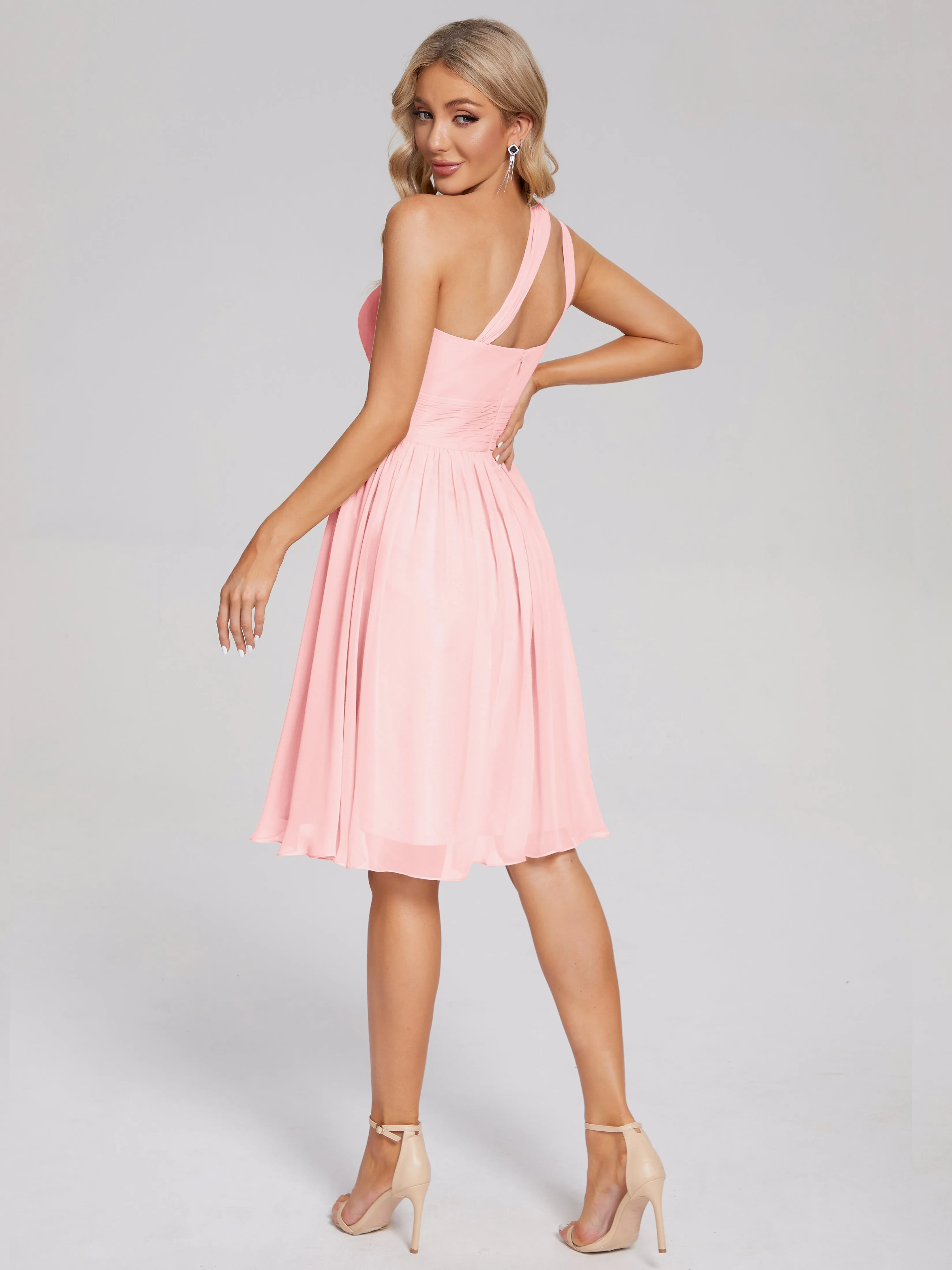Arielle One-Shoulder Short Chiffon Bridesmaid Dresses