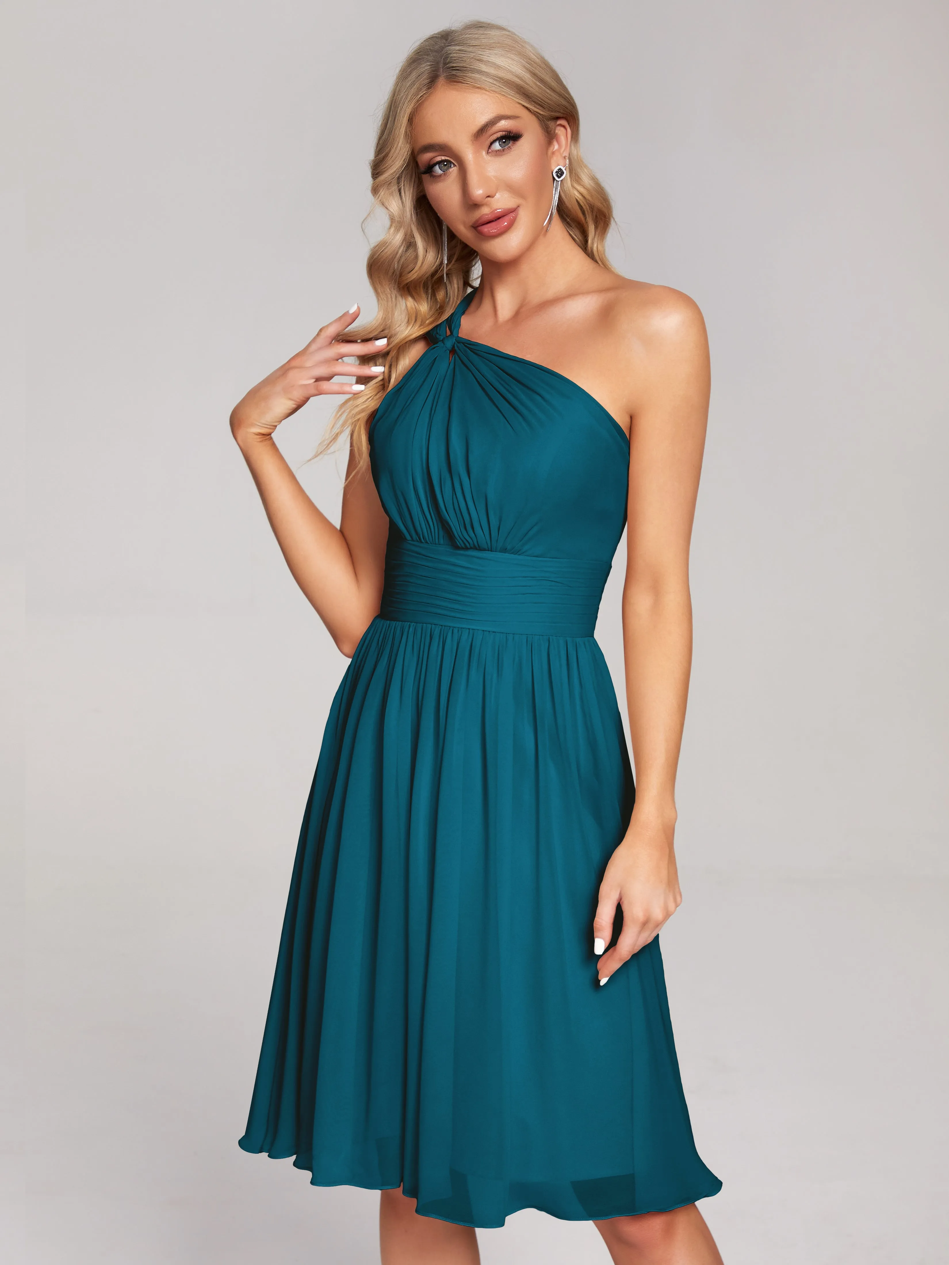 Arielle One-Shoulder Short Chiffon Bridesmaid Dresses
