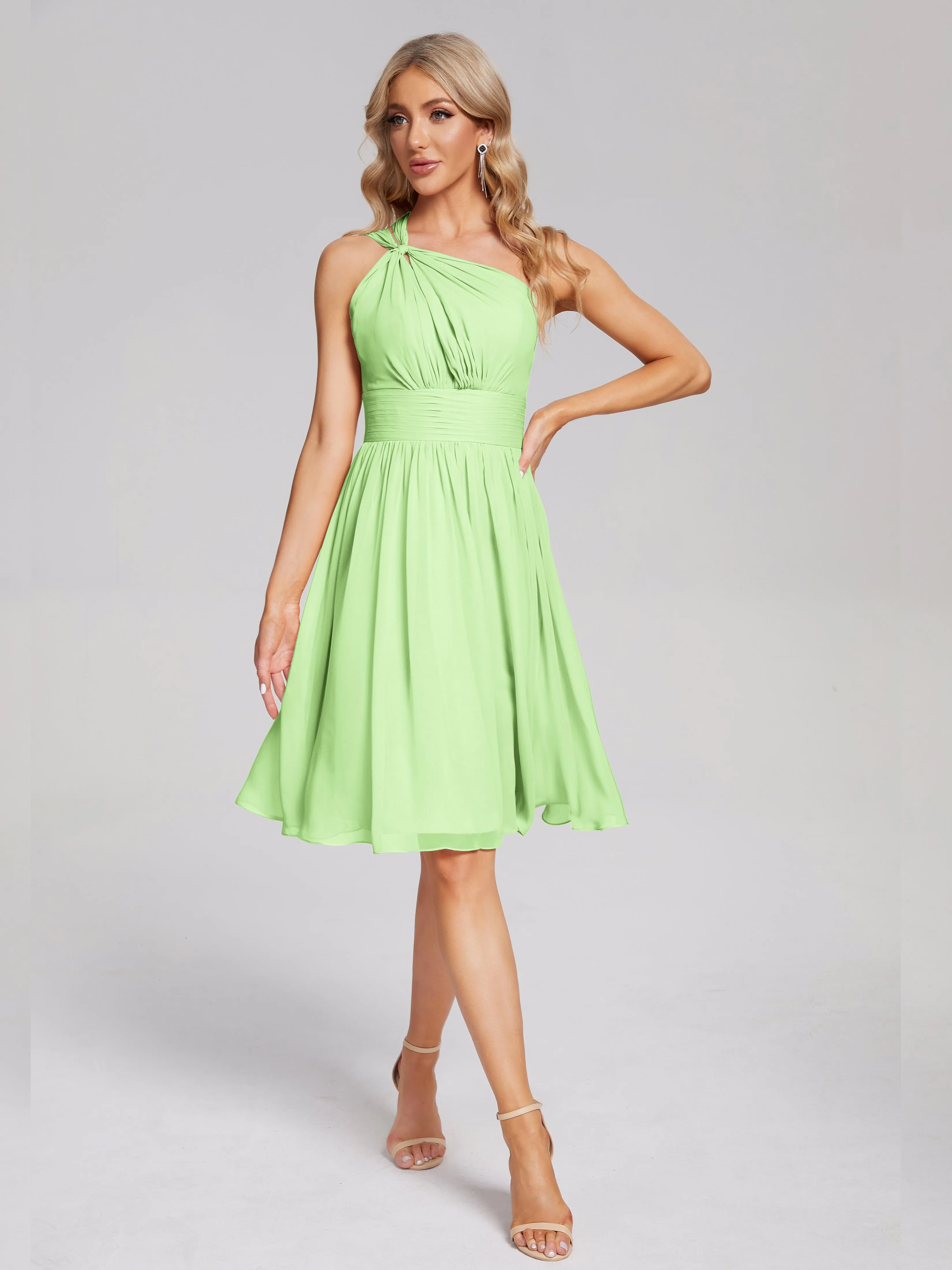 Arielle One-Shoulder Short Chiffon Bridesmaid Dresses