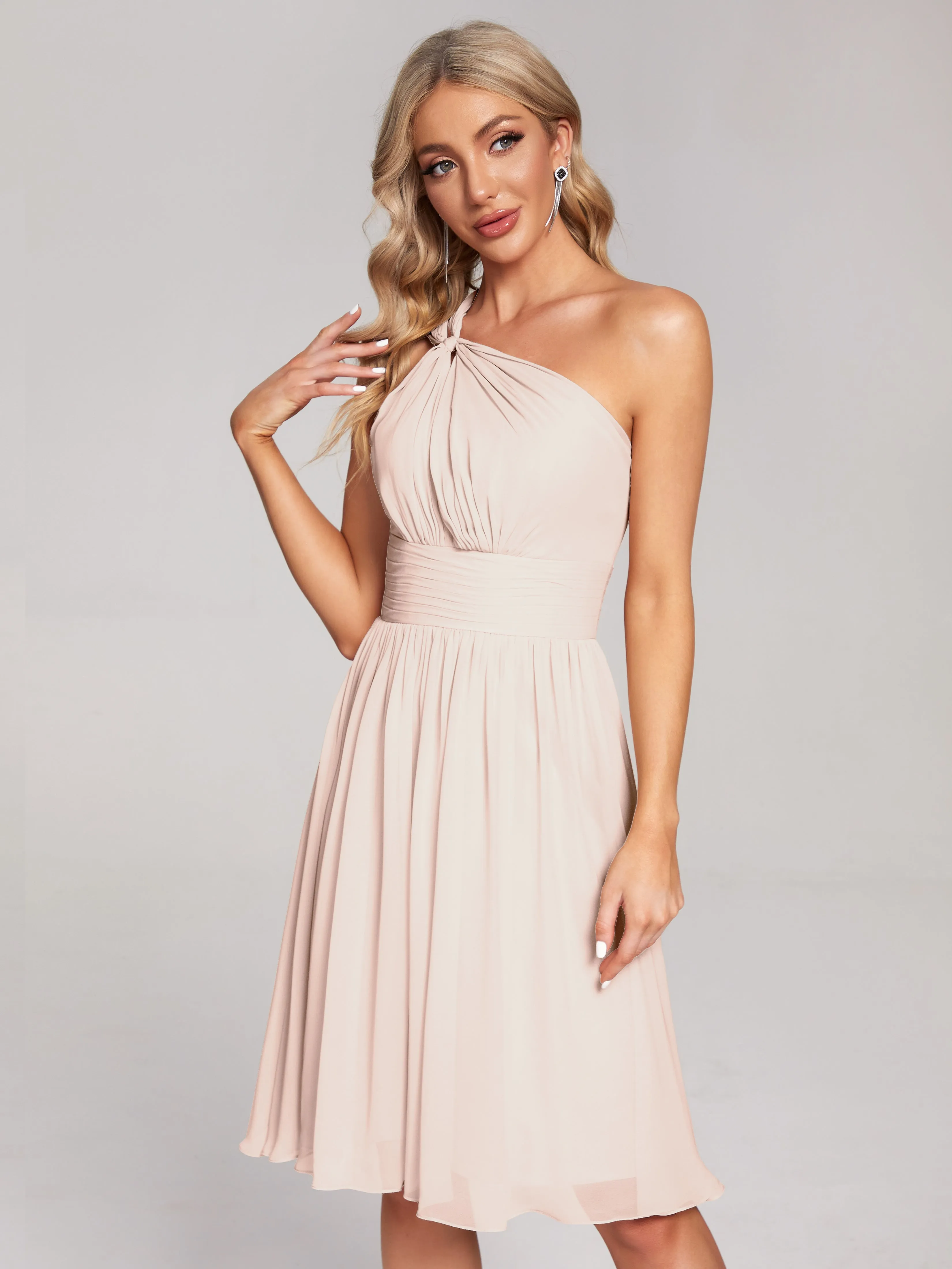 Arielle One-Shoulder Short Chiffon Bridesmaid Dresses
