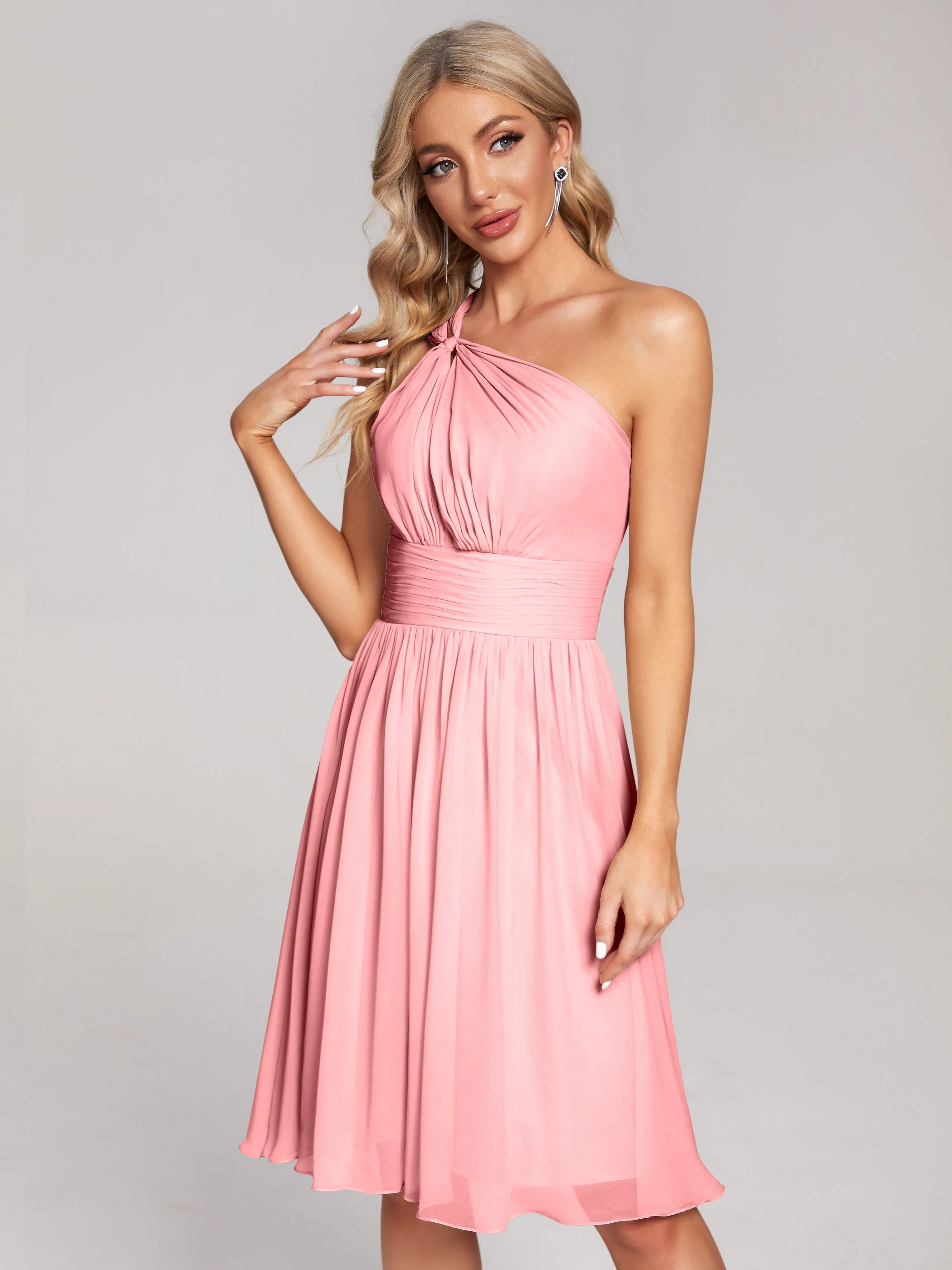 Arielle One-Shoulder Short Chiffon Bridesmaid Dresses