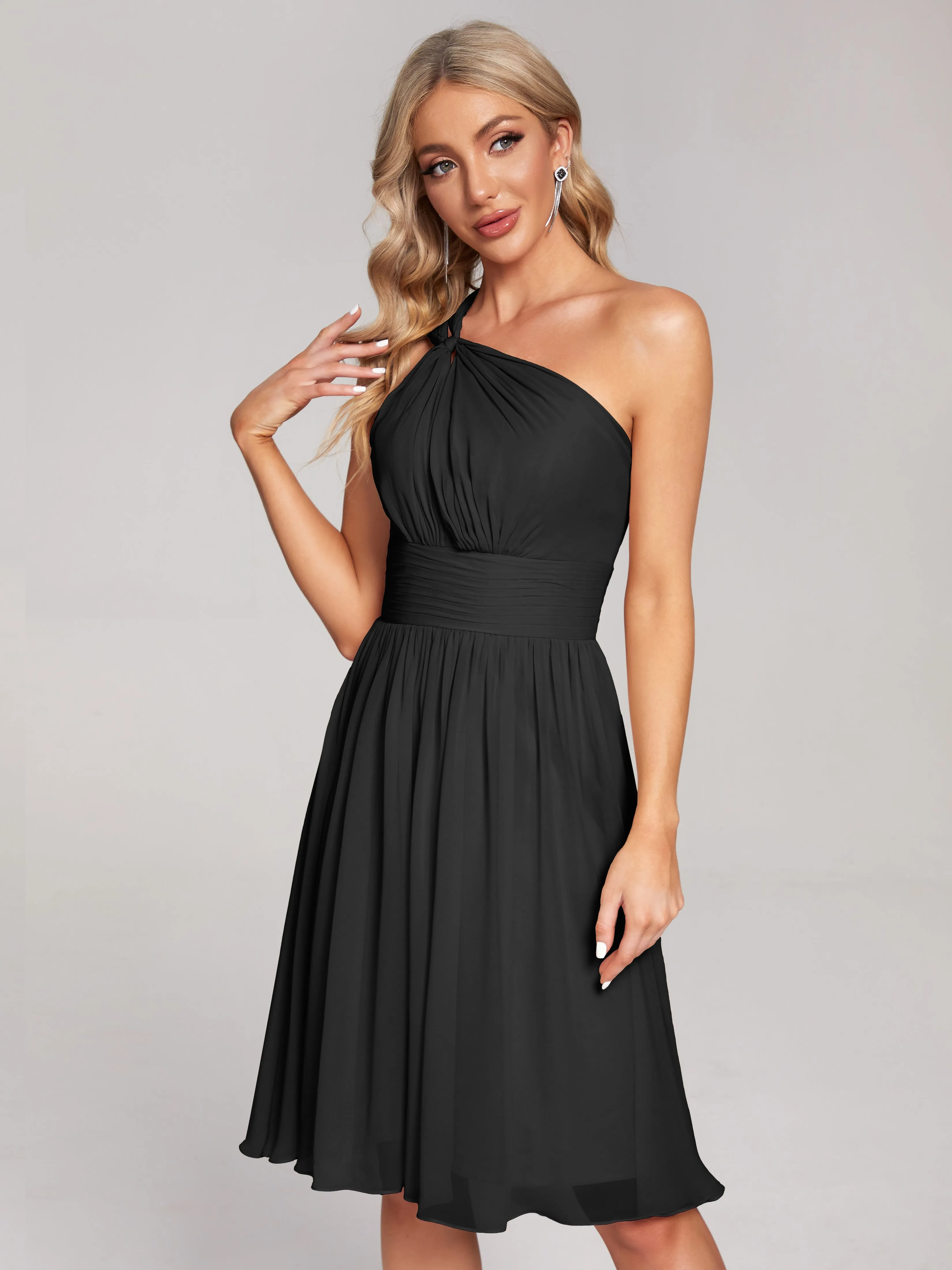Arielle One-Shoulder Short Chiffon Bridesmaid Dresses