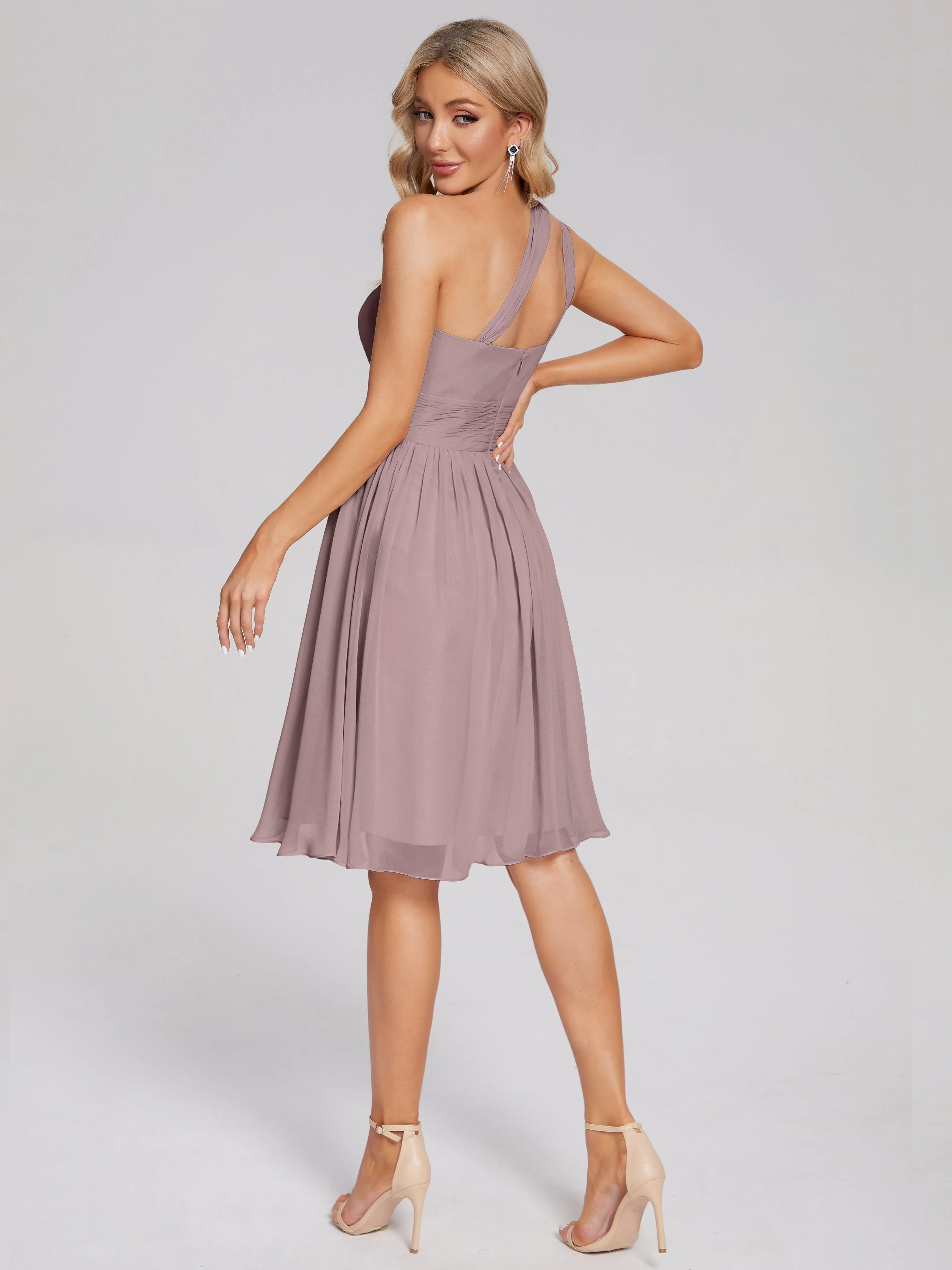 Arielle One-Shoulder Short Chiffon Bridesmaid Dresses