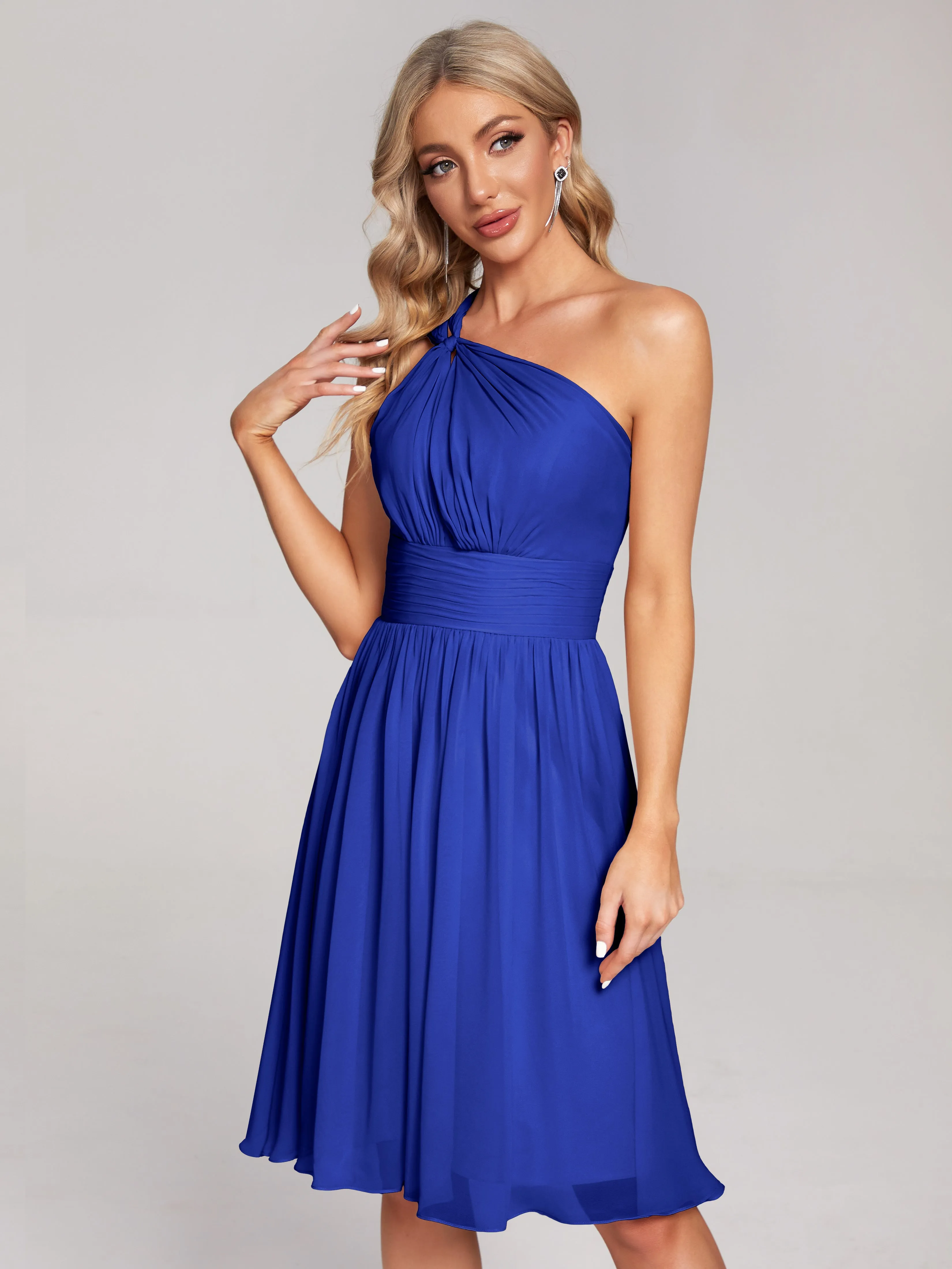 Arielle One-Shoulder Short Chiffon Bridesmaid Dresses