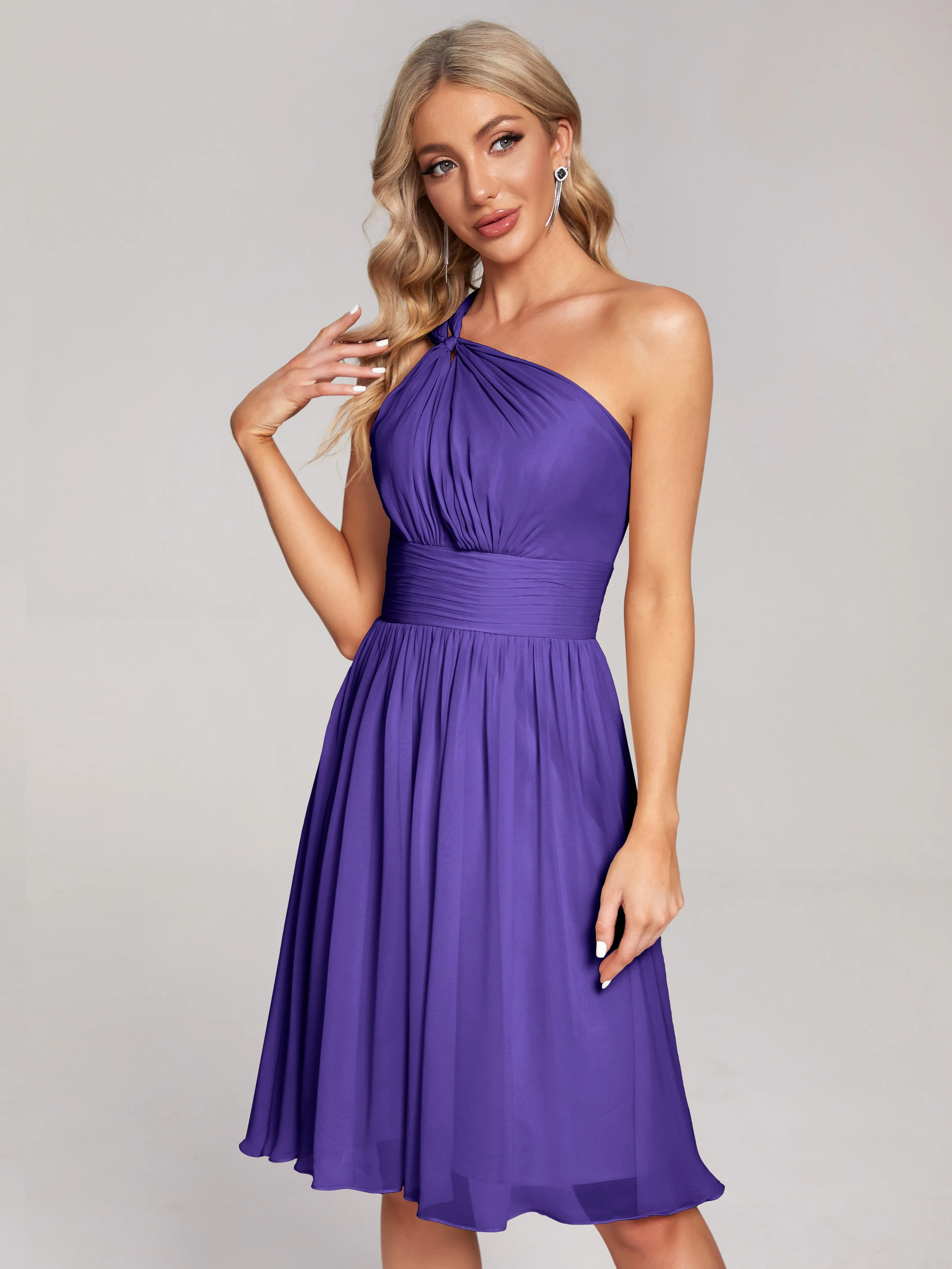 Arielle One-Shoulder Short Chiffon Bridesmaid Dresses