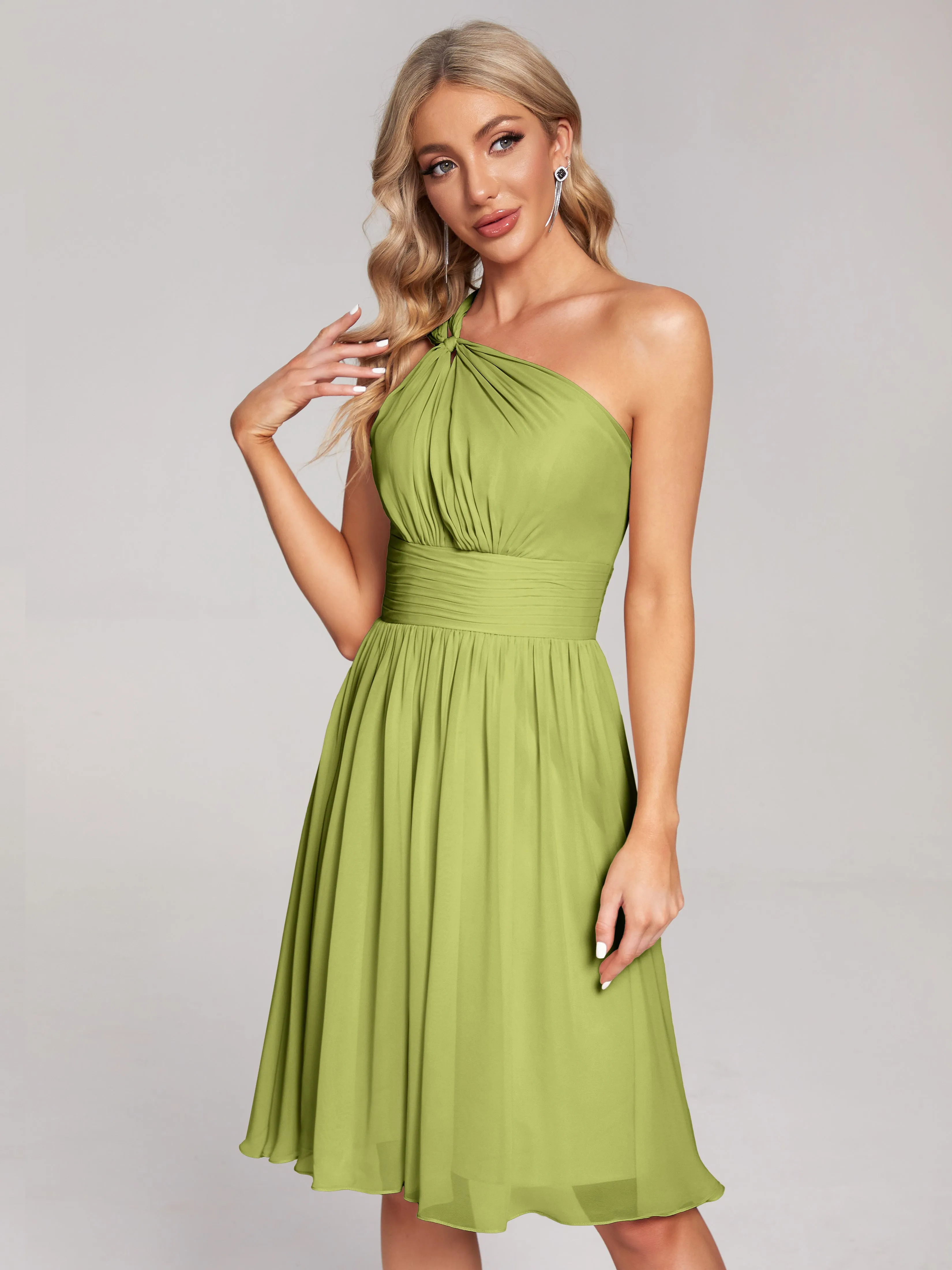 Arielle One-Shoulder Short Chiffon Bridesmaid Dresses