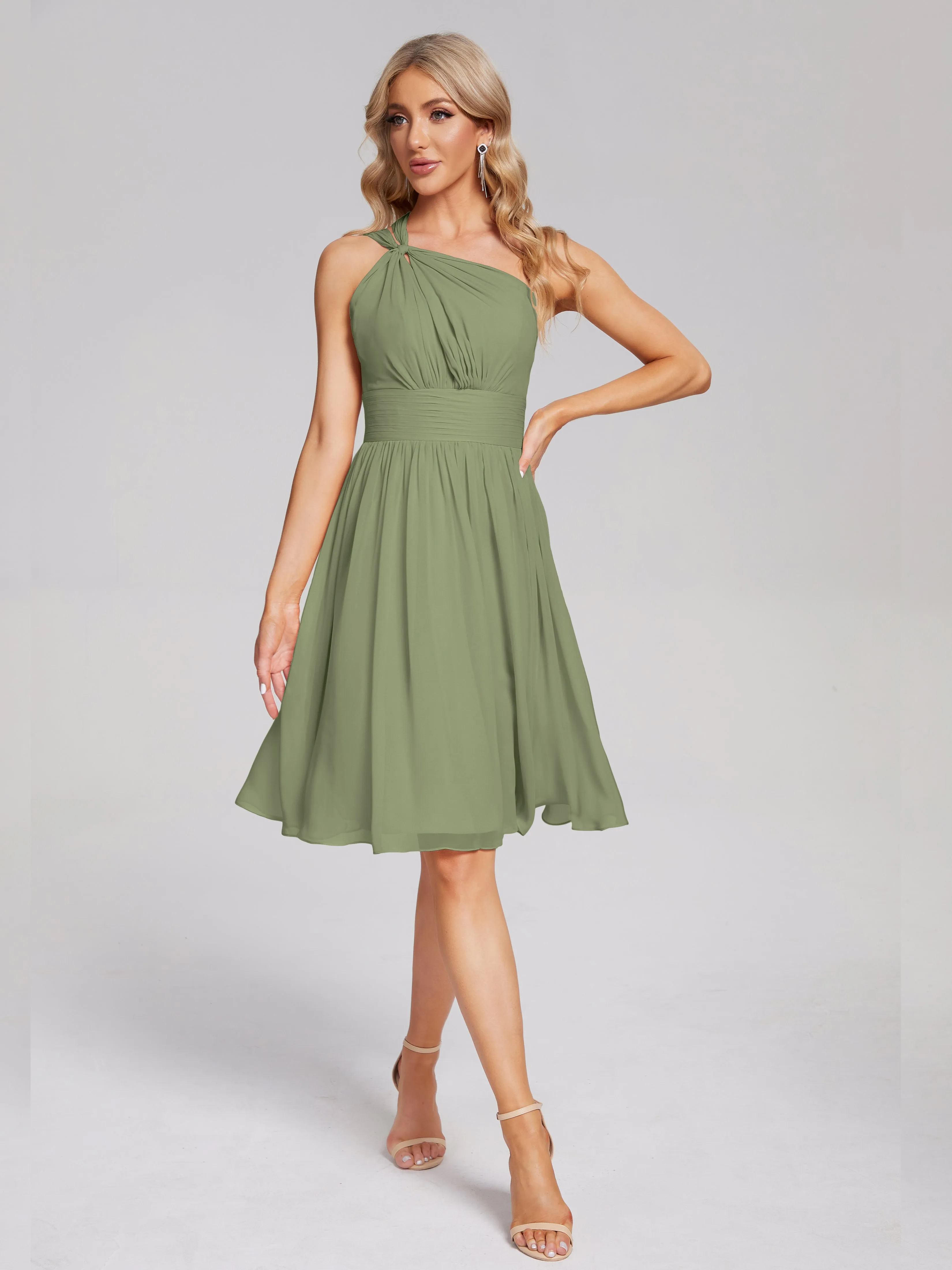 Arielle One-Shoulder Short Chiffon Bridesmaid Dresses