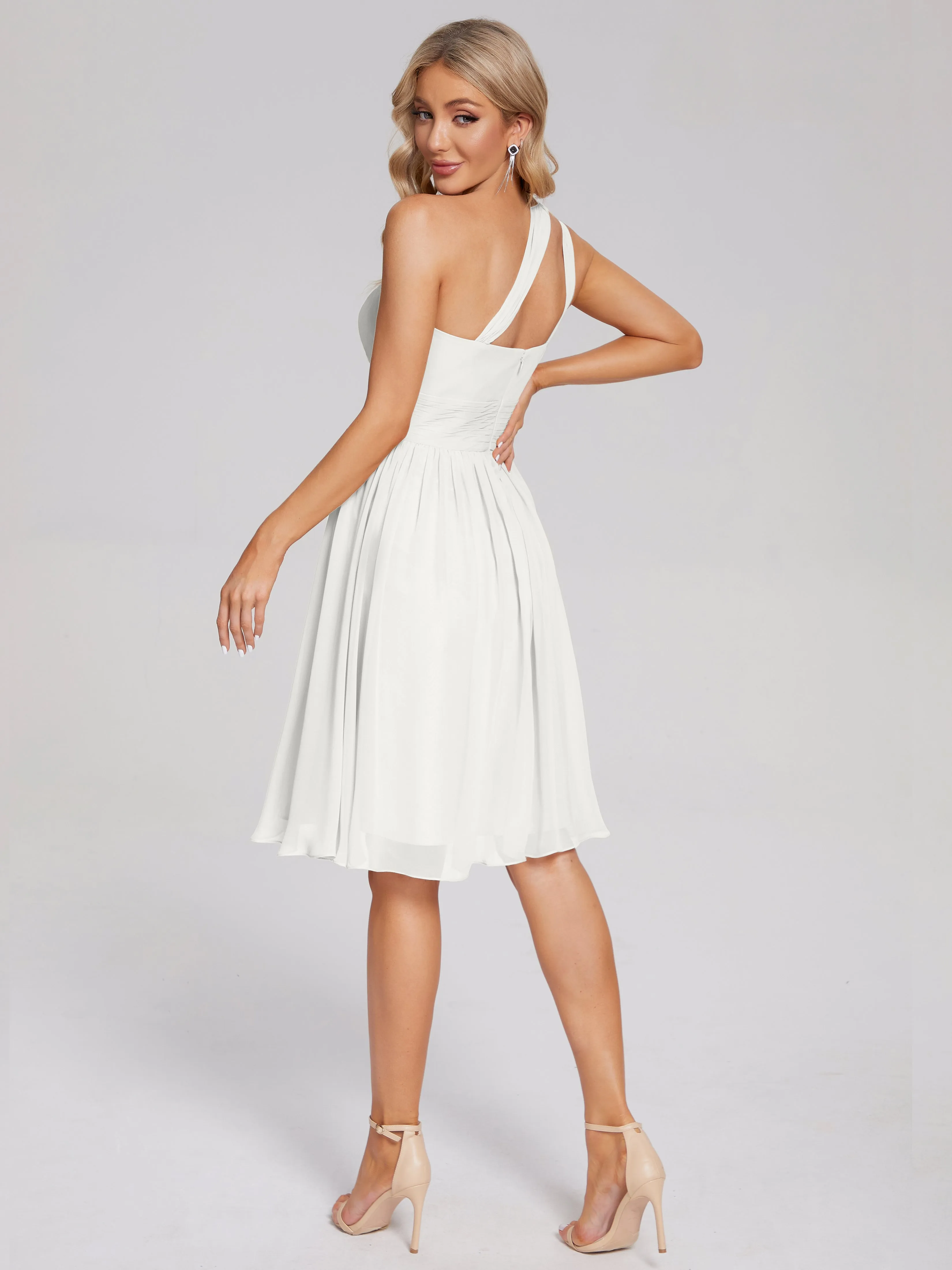Arielle One-Shoulder Short Chiffon Bridesmaid Dresses
