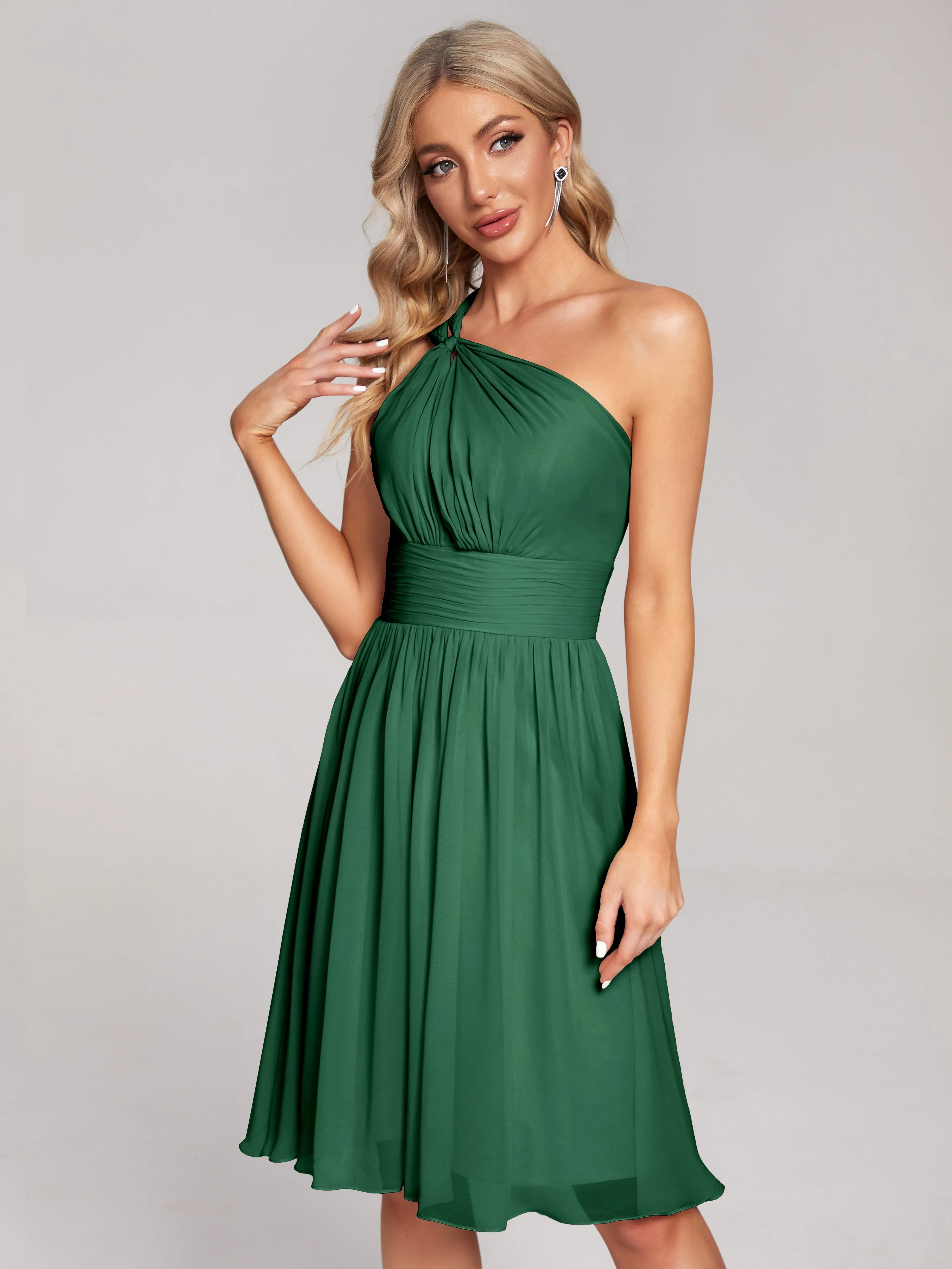Arielle One-Shoulder Short Chiffon Bridesmaid Dresses