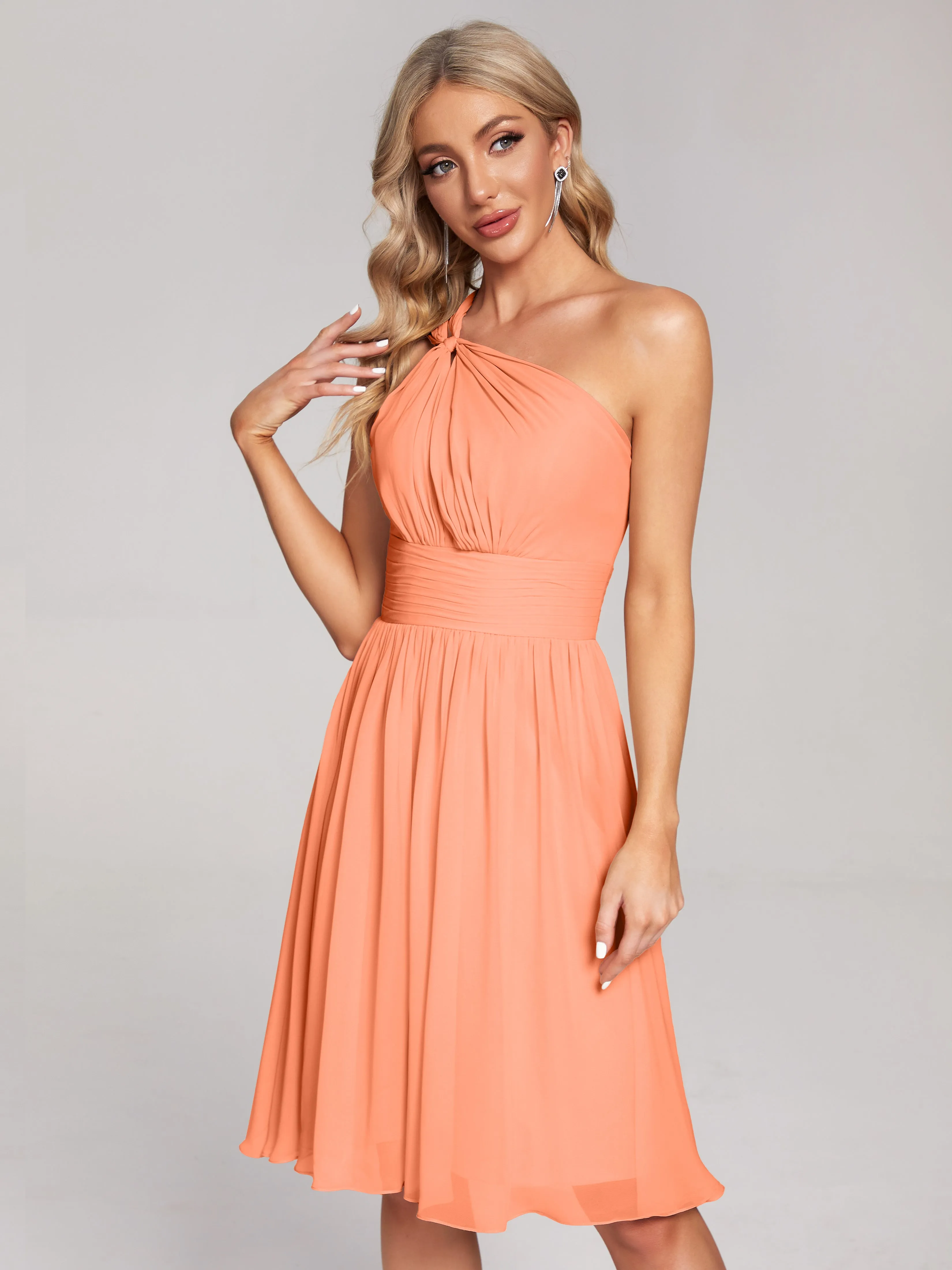 Arielle One-Shoulder Short Chiffon Bridesmaid Dresses