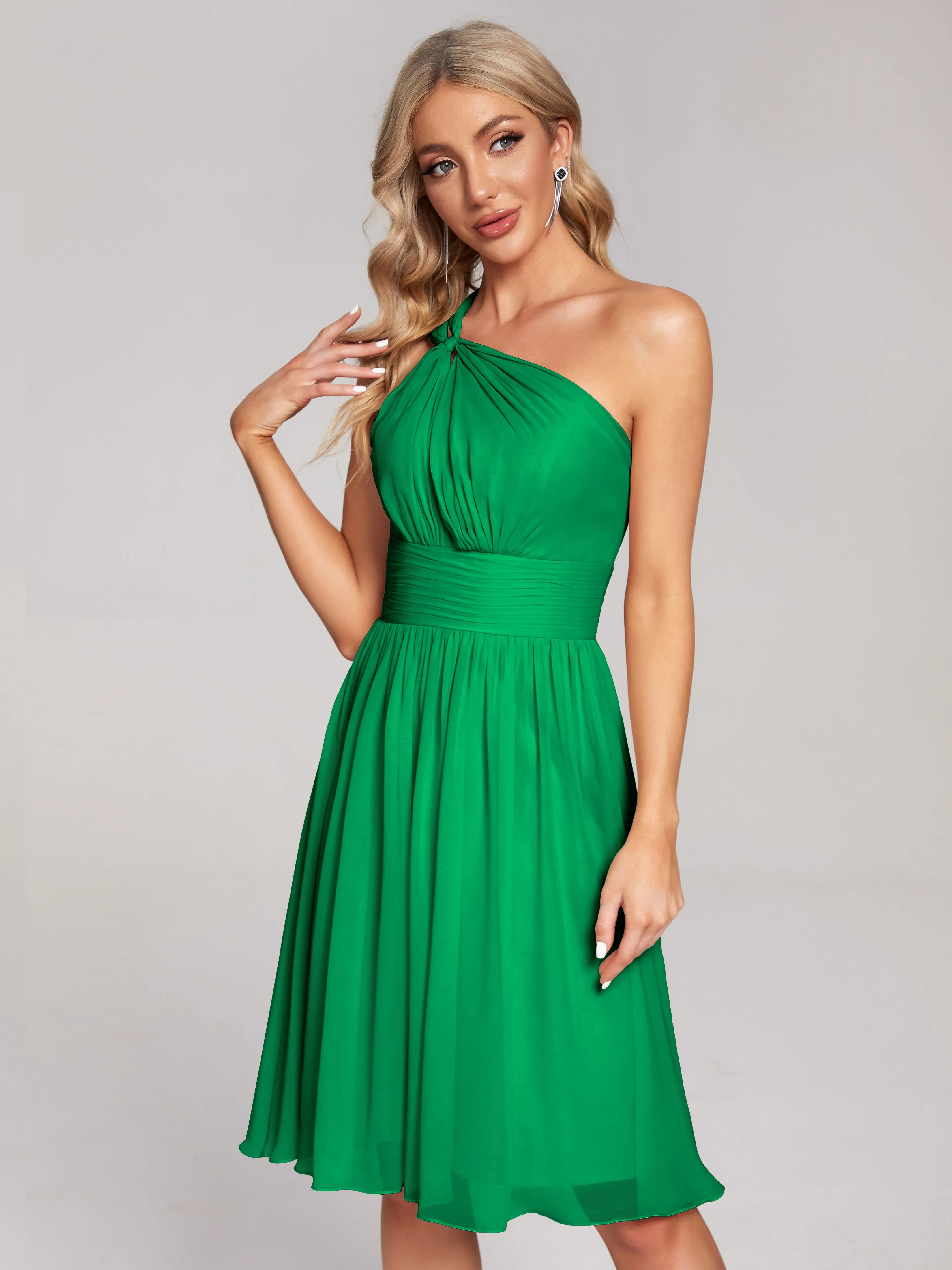 Arielle One-Shoulder Short Chiffon Bridesmaid Dresses