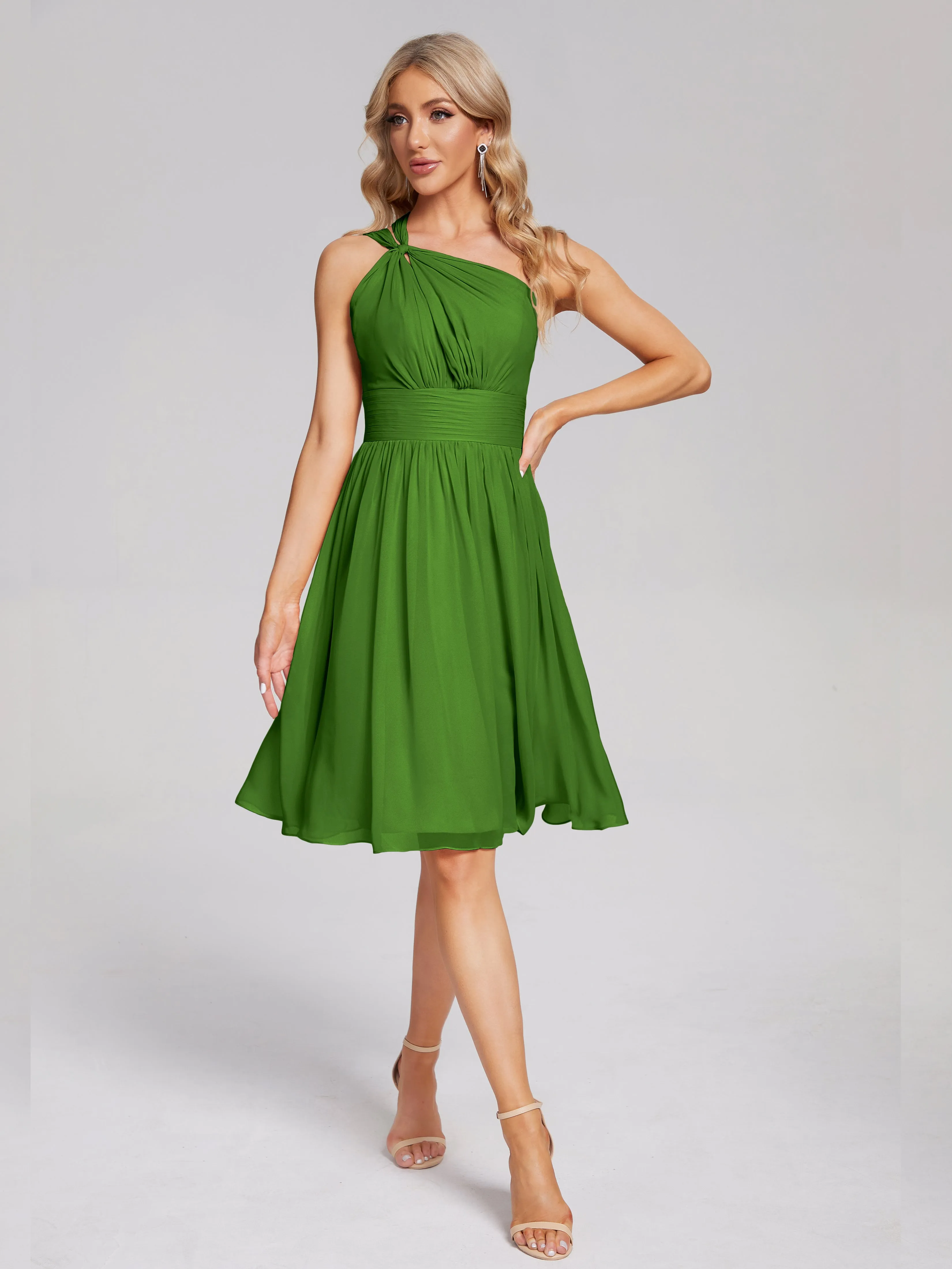Arielle One-Shoulder Short Chiffon Bridesmaid Dresses
