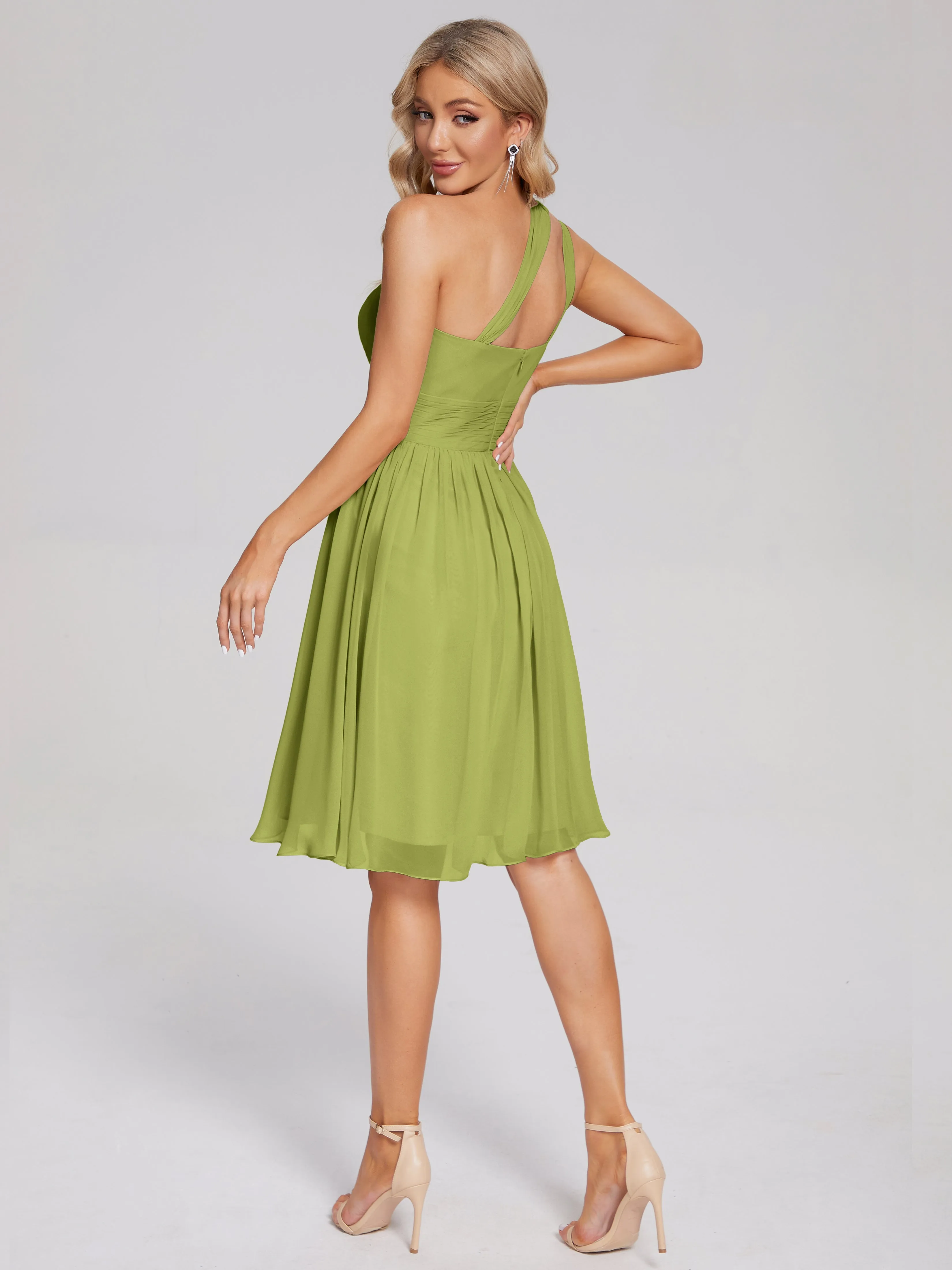 Arielle One-Shoulder Short Chiffon Bridesmaid Dresses