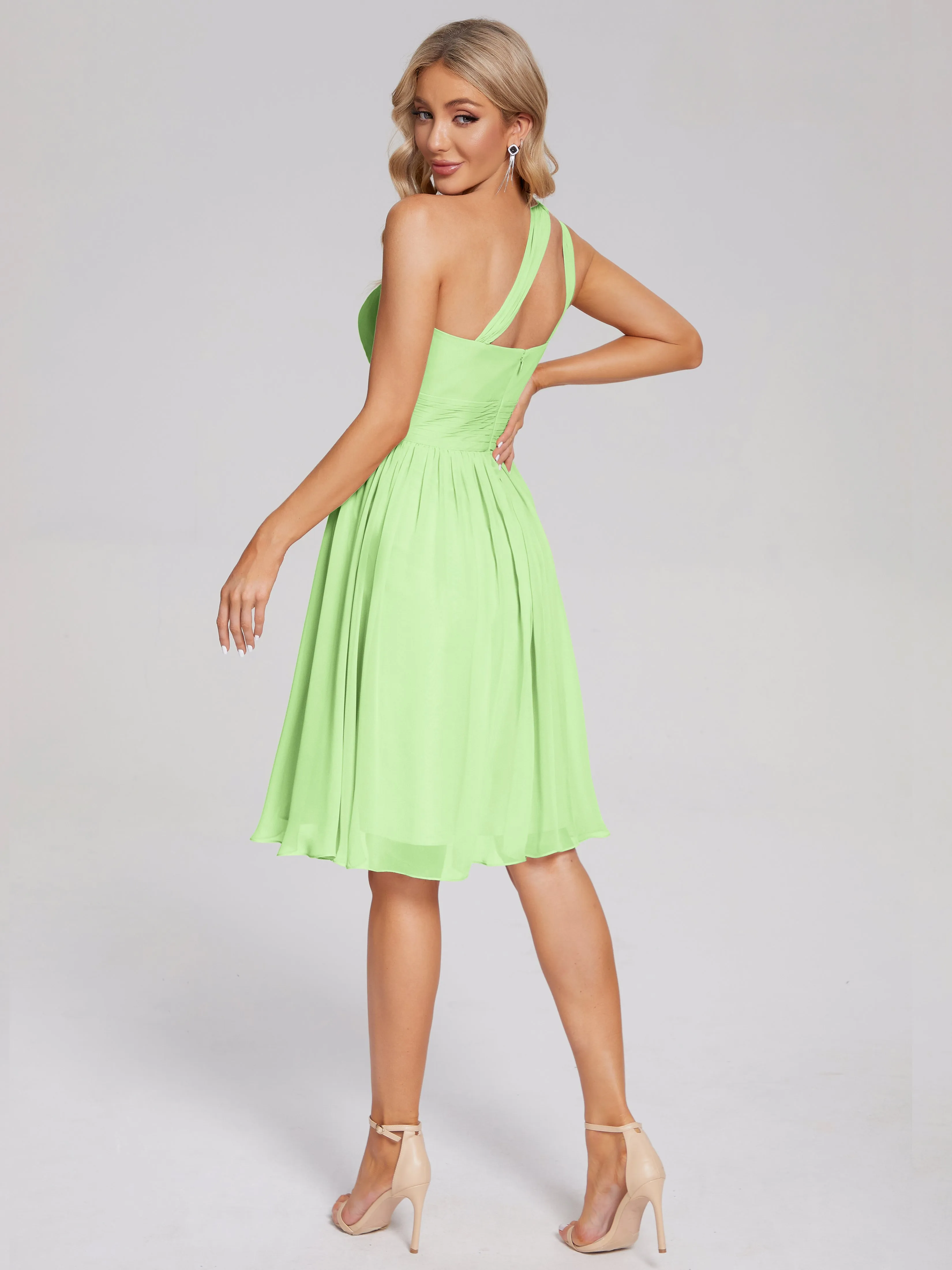 Arielle One-Shoulder Short Chiffon Bridesmaid Dresses