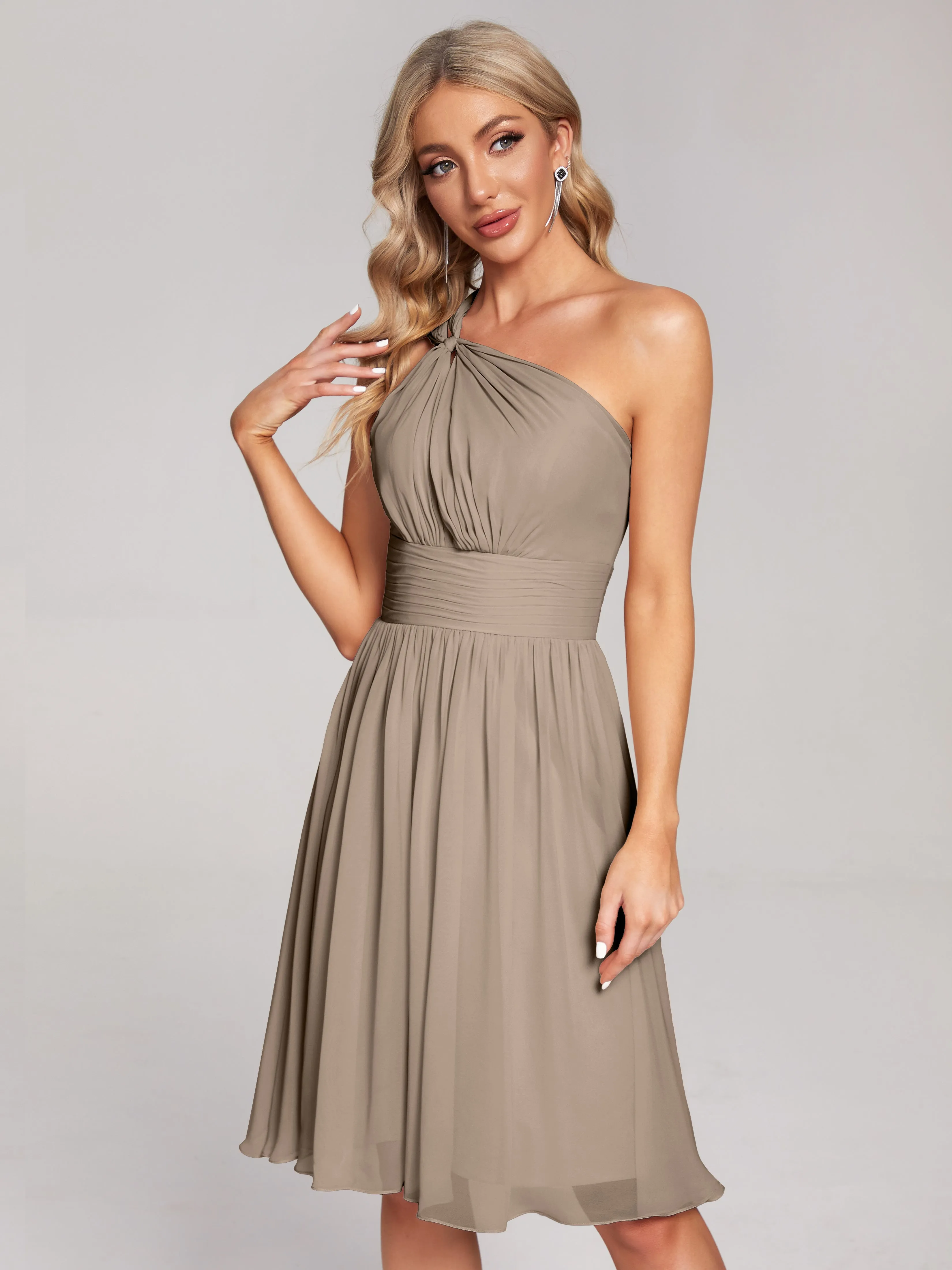 Arielle One-Shoulder Short Chiffon Bridesmaid Dresses