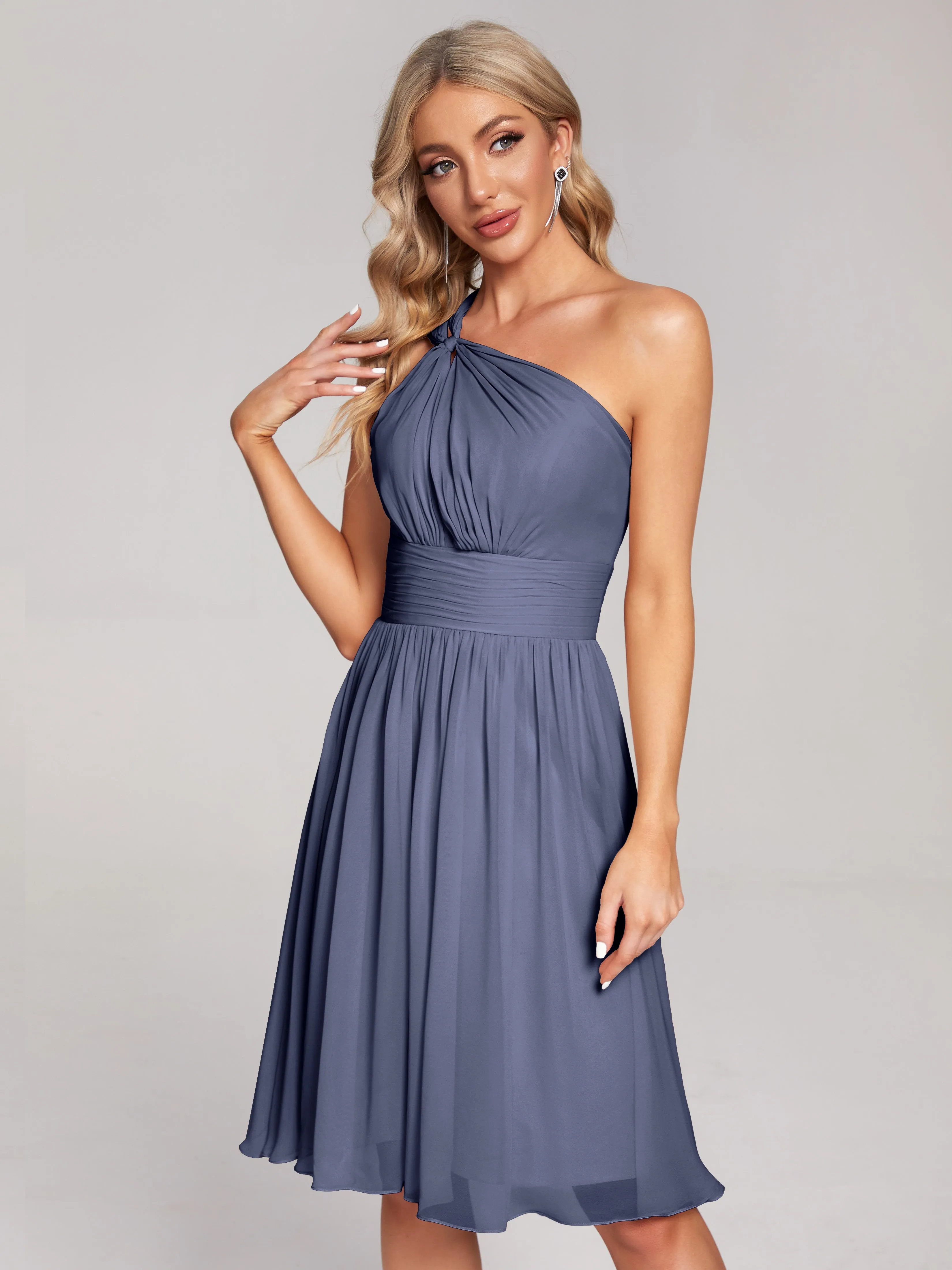 Arielle One-Shoulder Short Chiffon Bridesmaid Dresses
