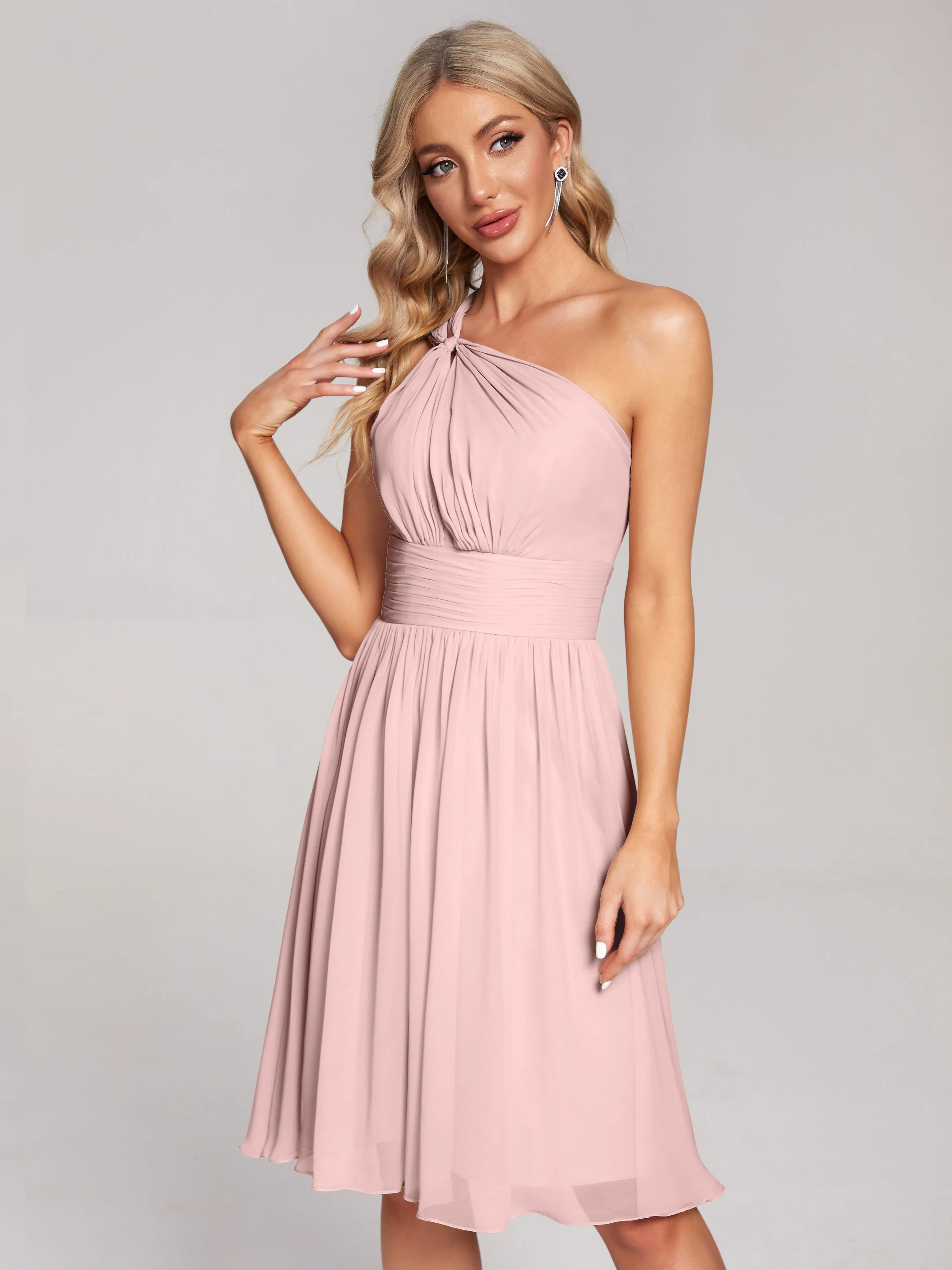 Arielle One-Shoulder Short Chiffon Bridesmaid Dresses