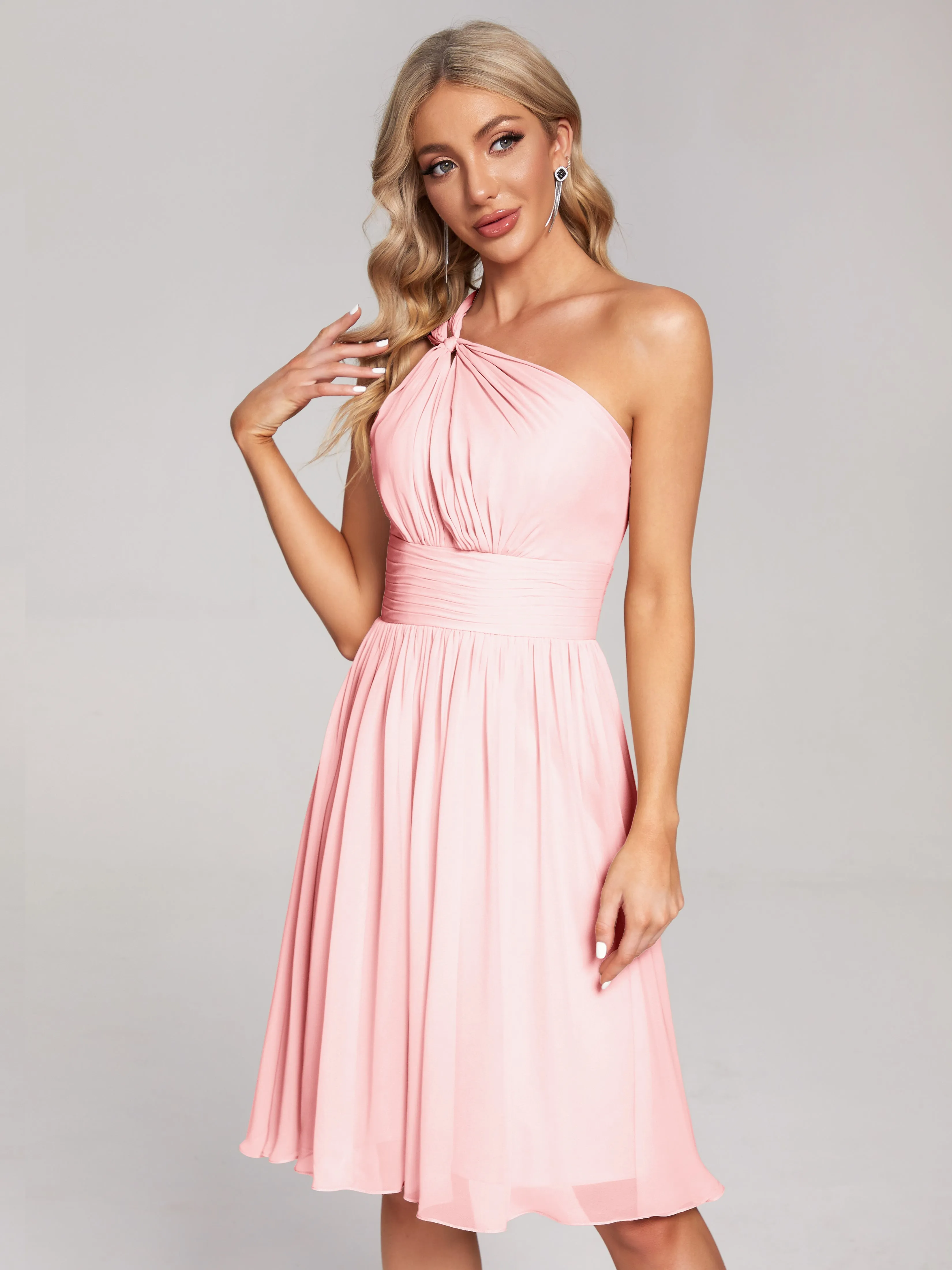 Arielle One-Shoulder Short Chiffon Bridesmaid Dresses