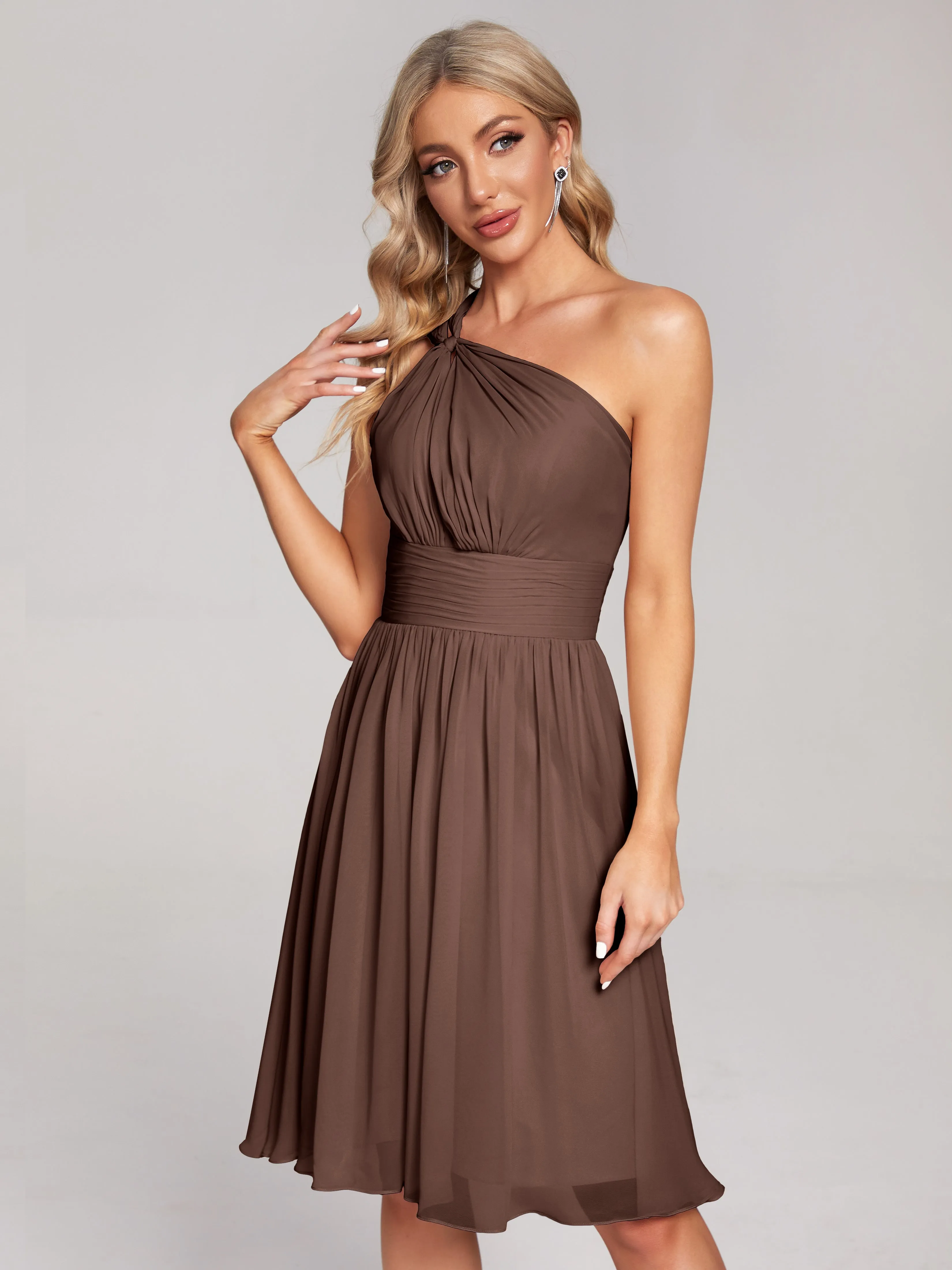 Arielle One-Shoulder Short Chiffon Bridesmaid Dresses