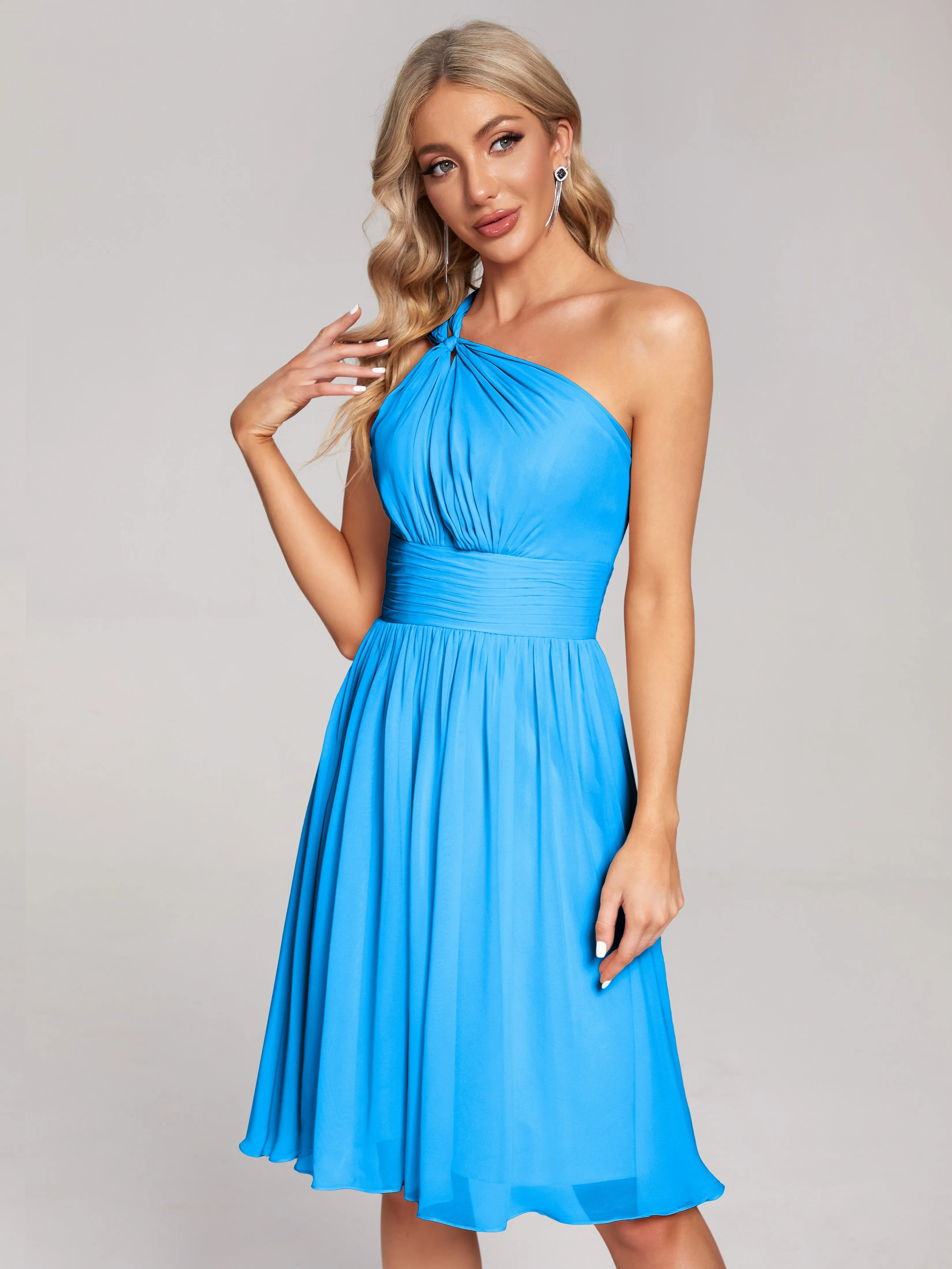 Arielle One-Shoulder Short Chiffon Bridesmaid Dresses