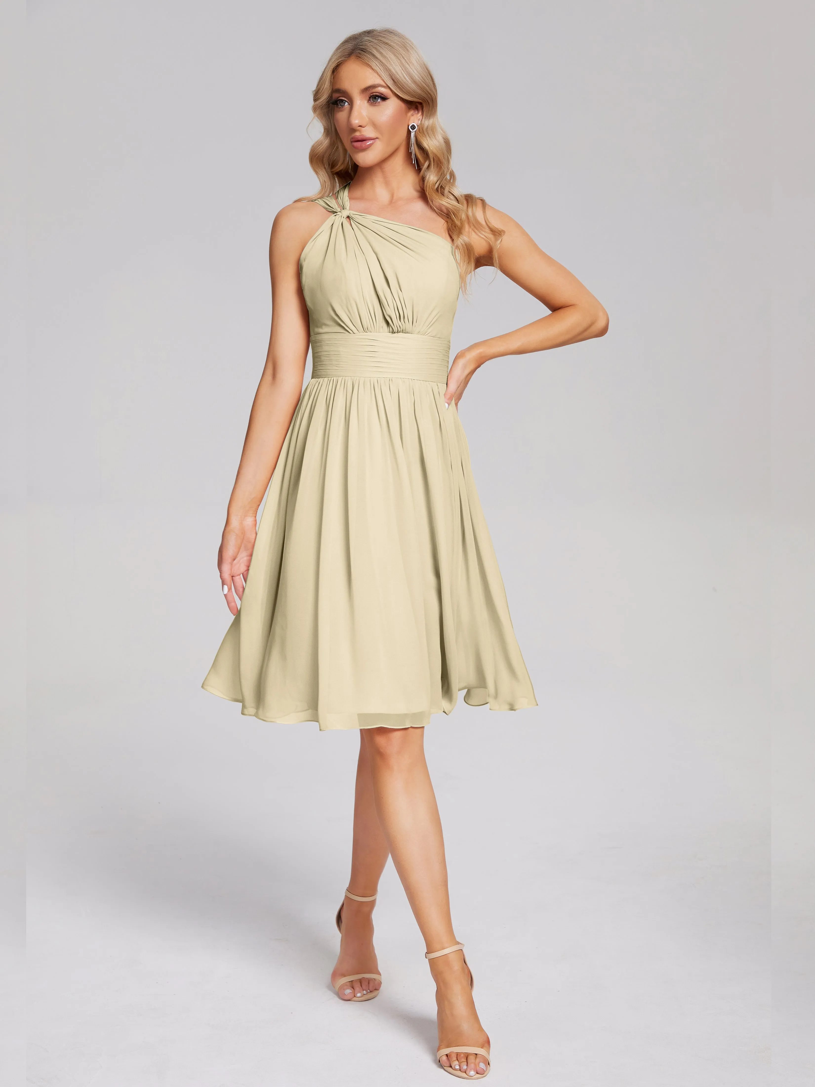 Arielle One-Shoulder Short Chiffon Bridesmaid Dresses
