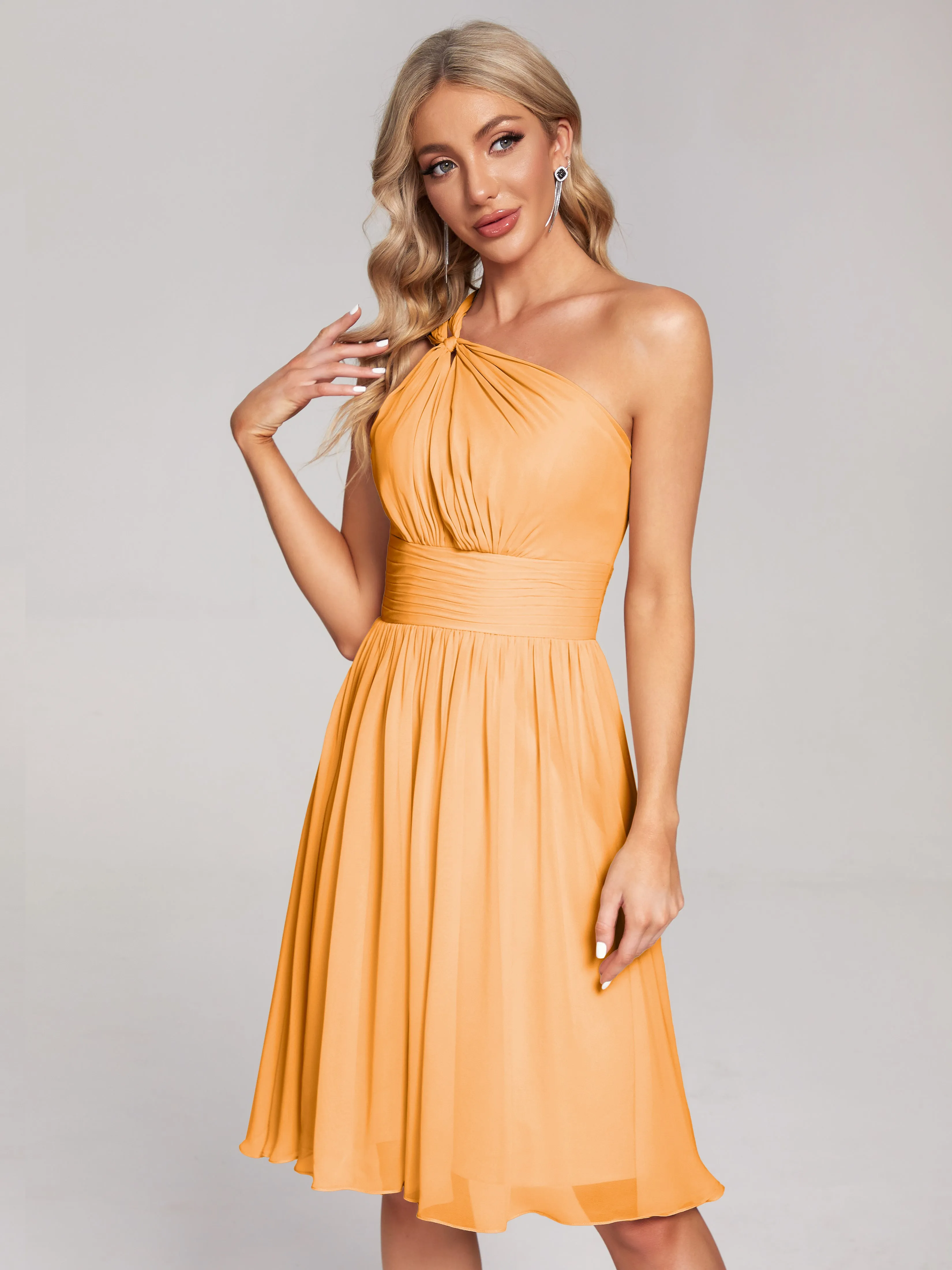 Arielle One-Shoulder Short Chiffon Bridesmaid Dresses
