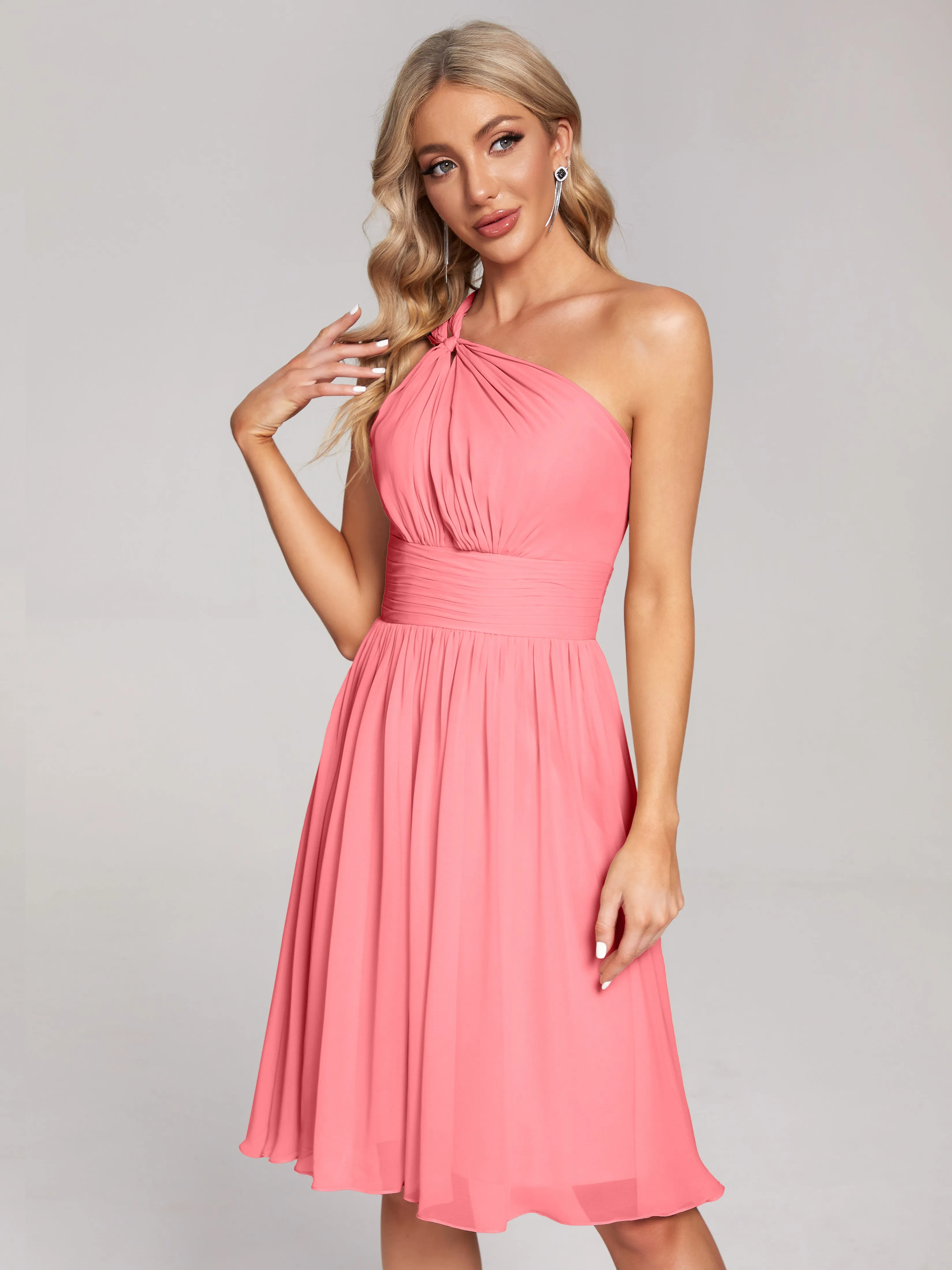 Arielle One-Shoulder Short Chiffon Bridesmaid Dresses