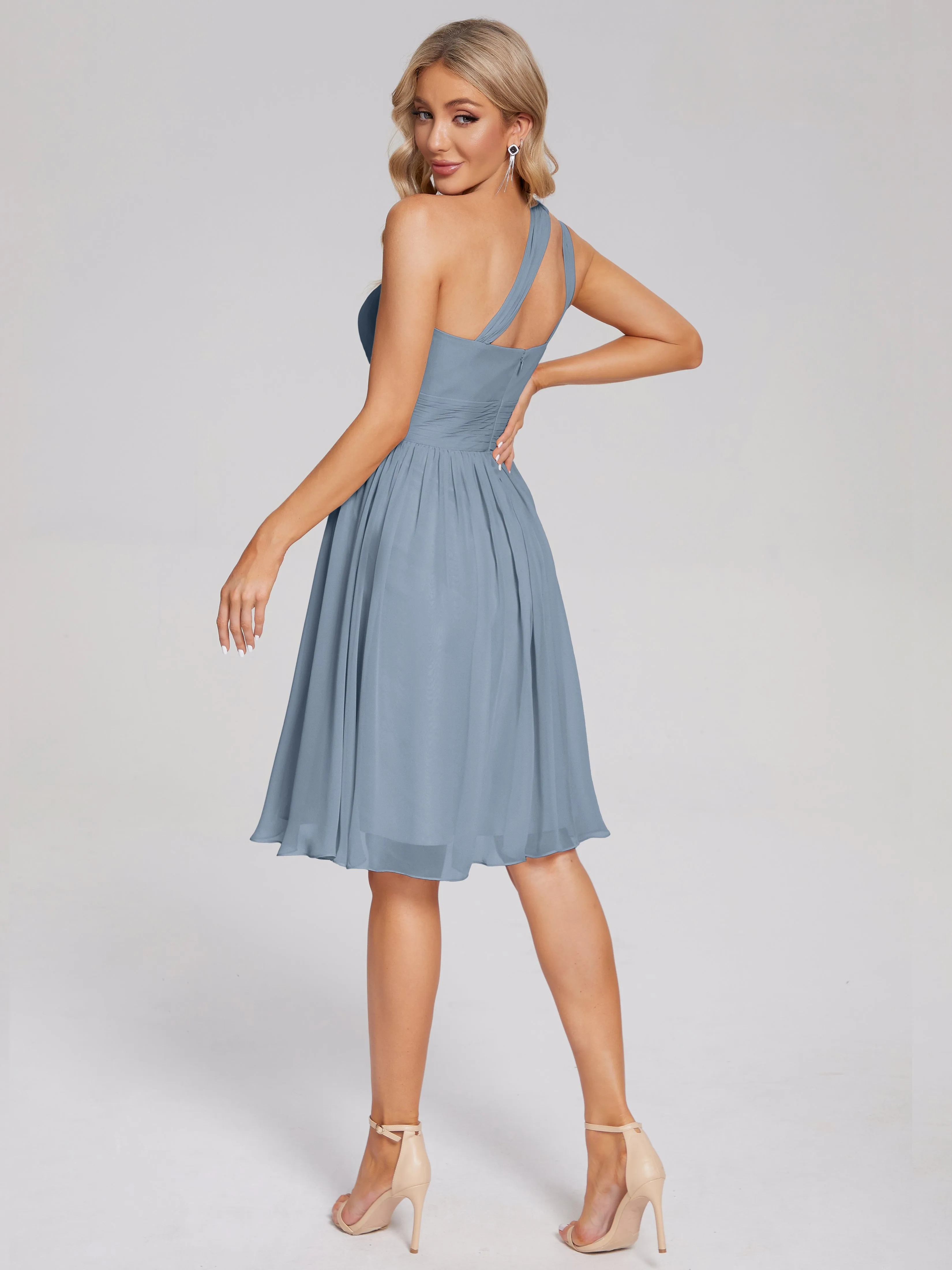 Arielle One-Shoulder Short Chiffon Bridesmaid Dresses