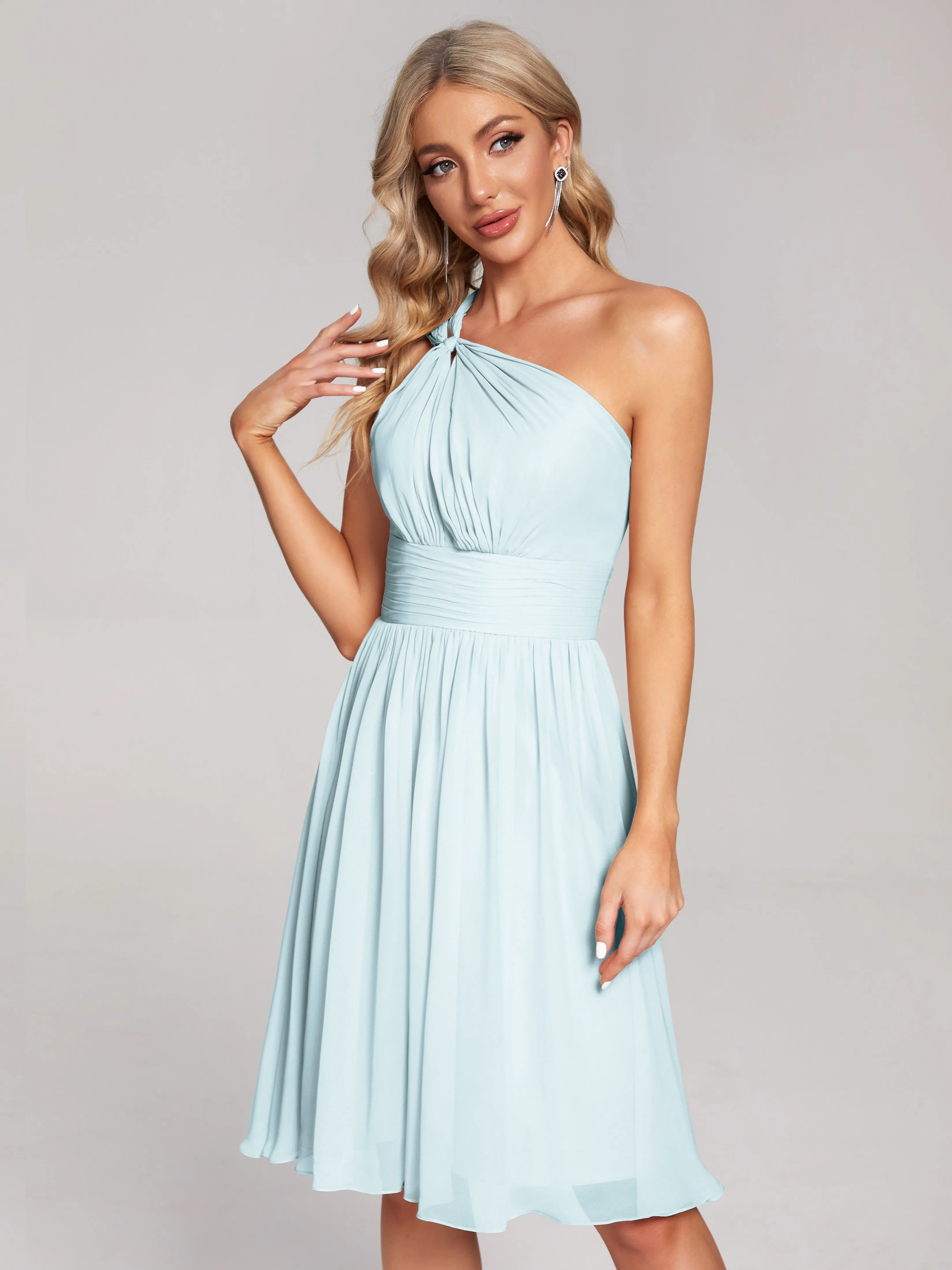 Arielle One-Shoulder Short Chiffon Bridesmaid Dresses