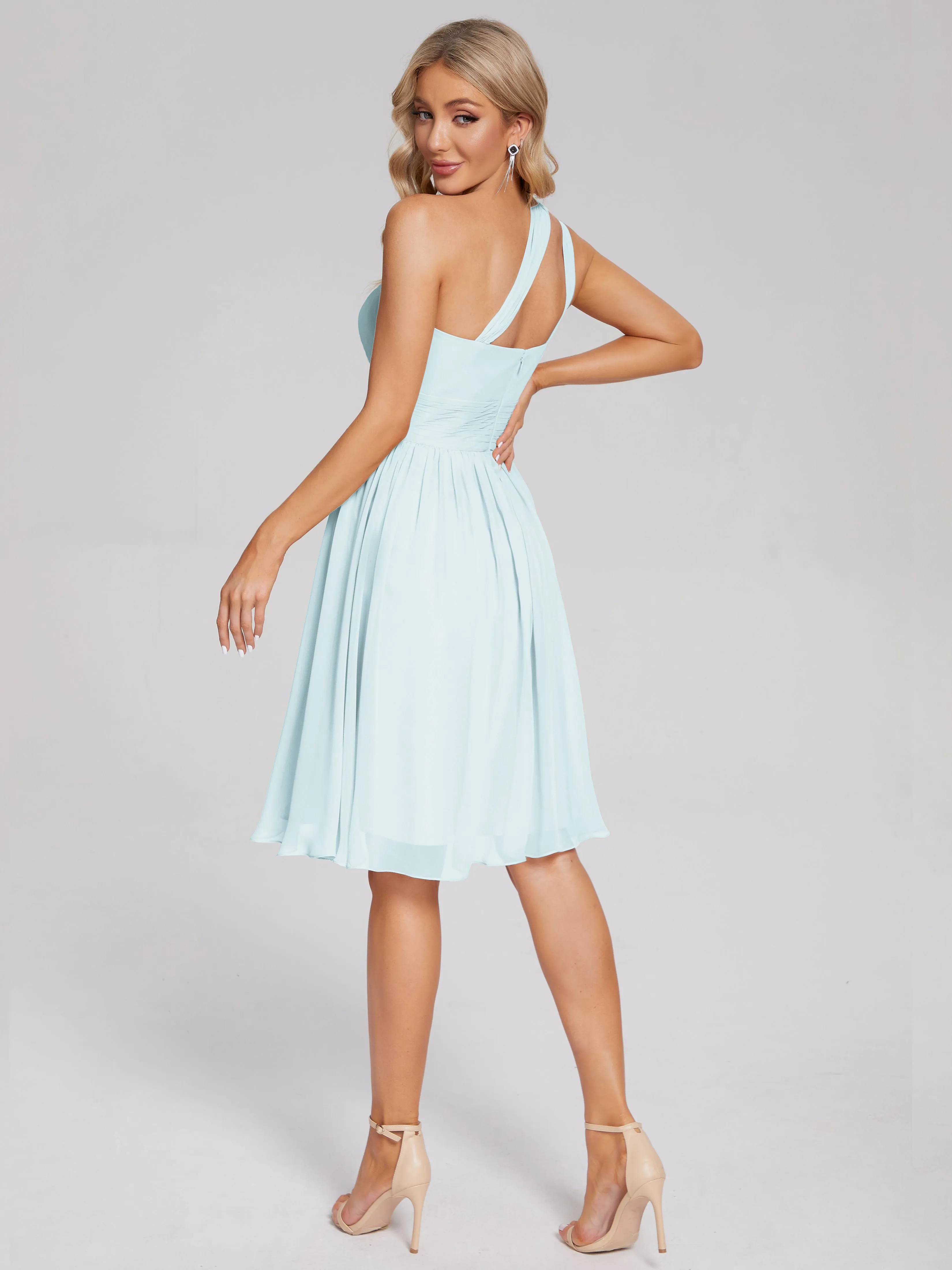 Arielle One-Shoulder Short Chiffon Bridesmaid Dresses