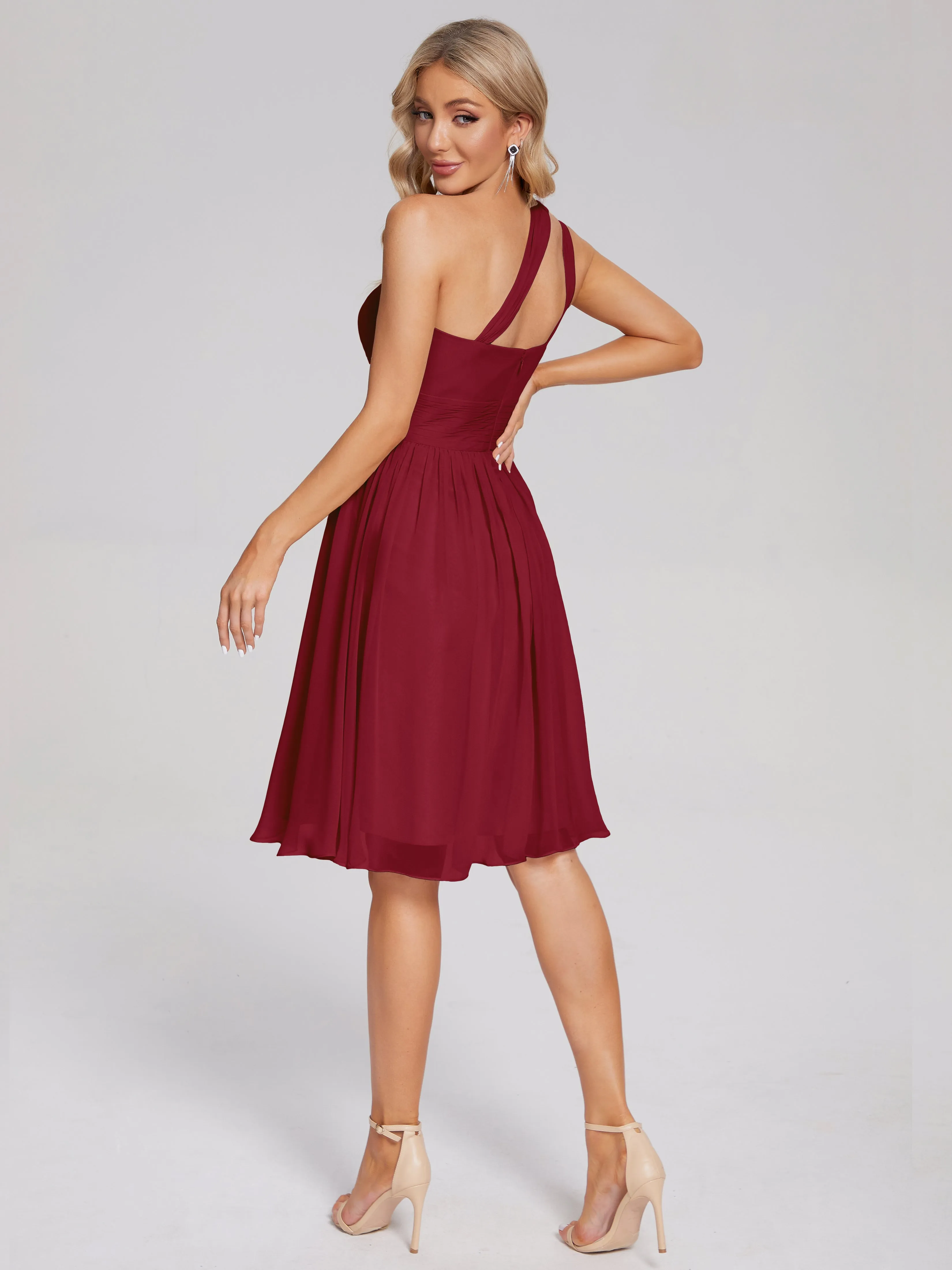 Arielle One-Shoulder Short Chiffon Bridesmaid Dresses