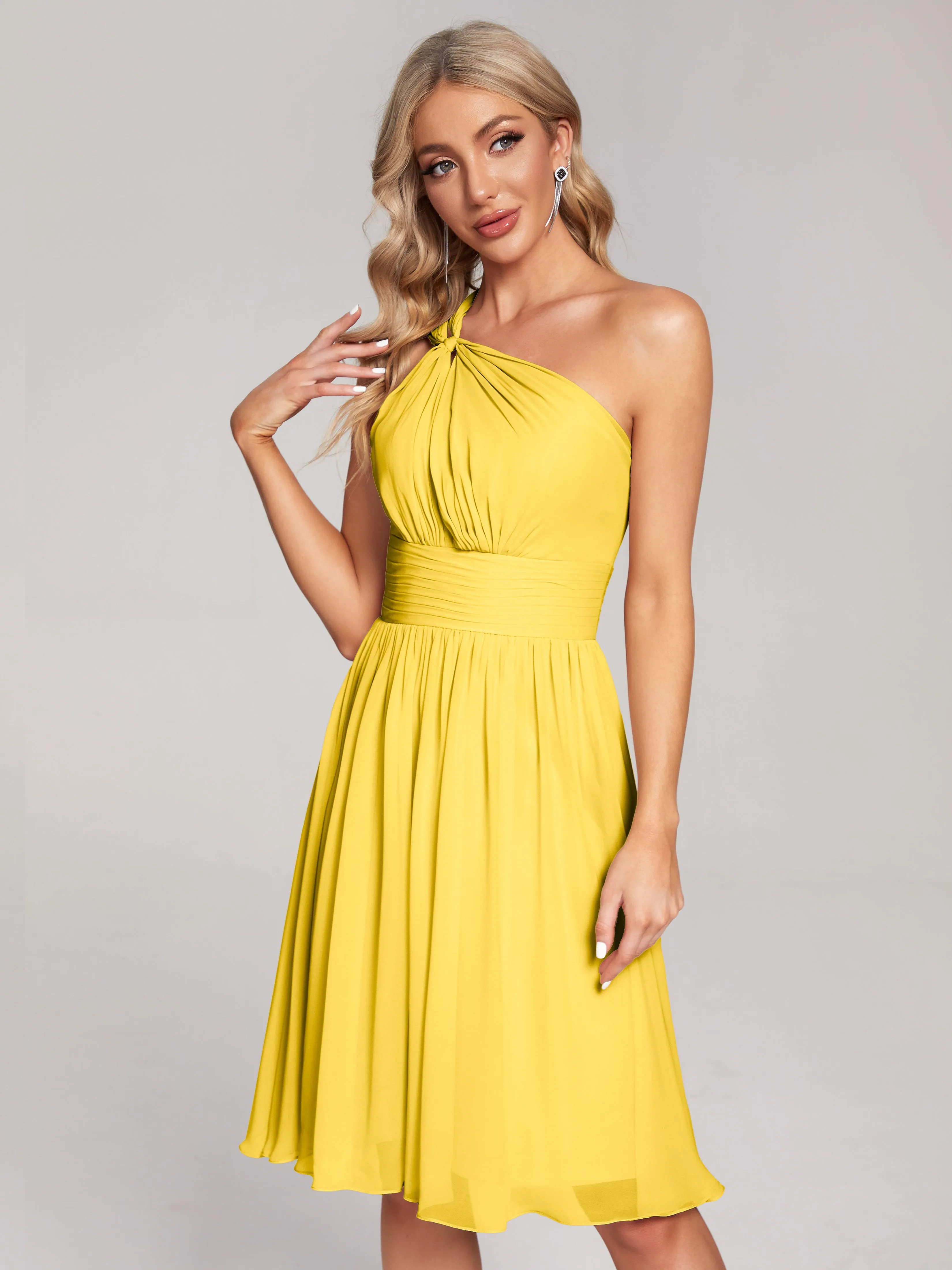 Arielle One-Shoulder Short Chiffon Bridesmaid Dresses