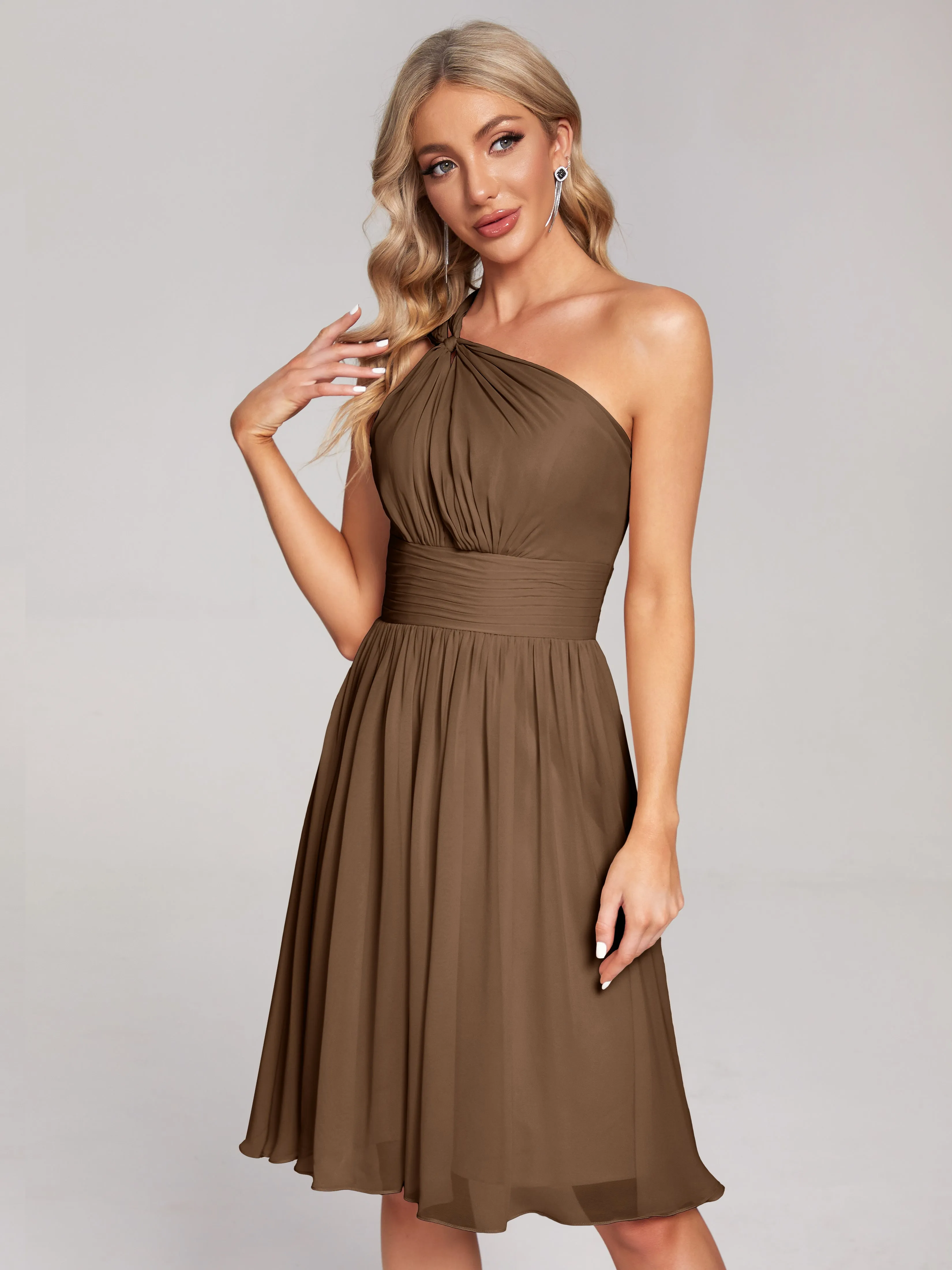 Arielle One-Shoulder Short Chiffon Bridesmaid Dresses