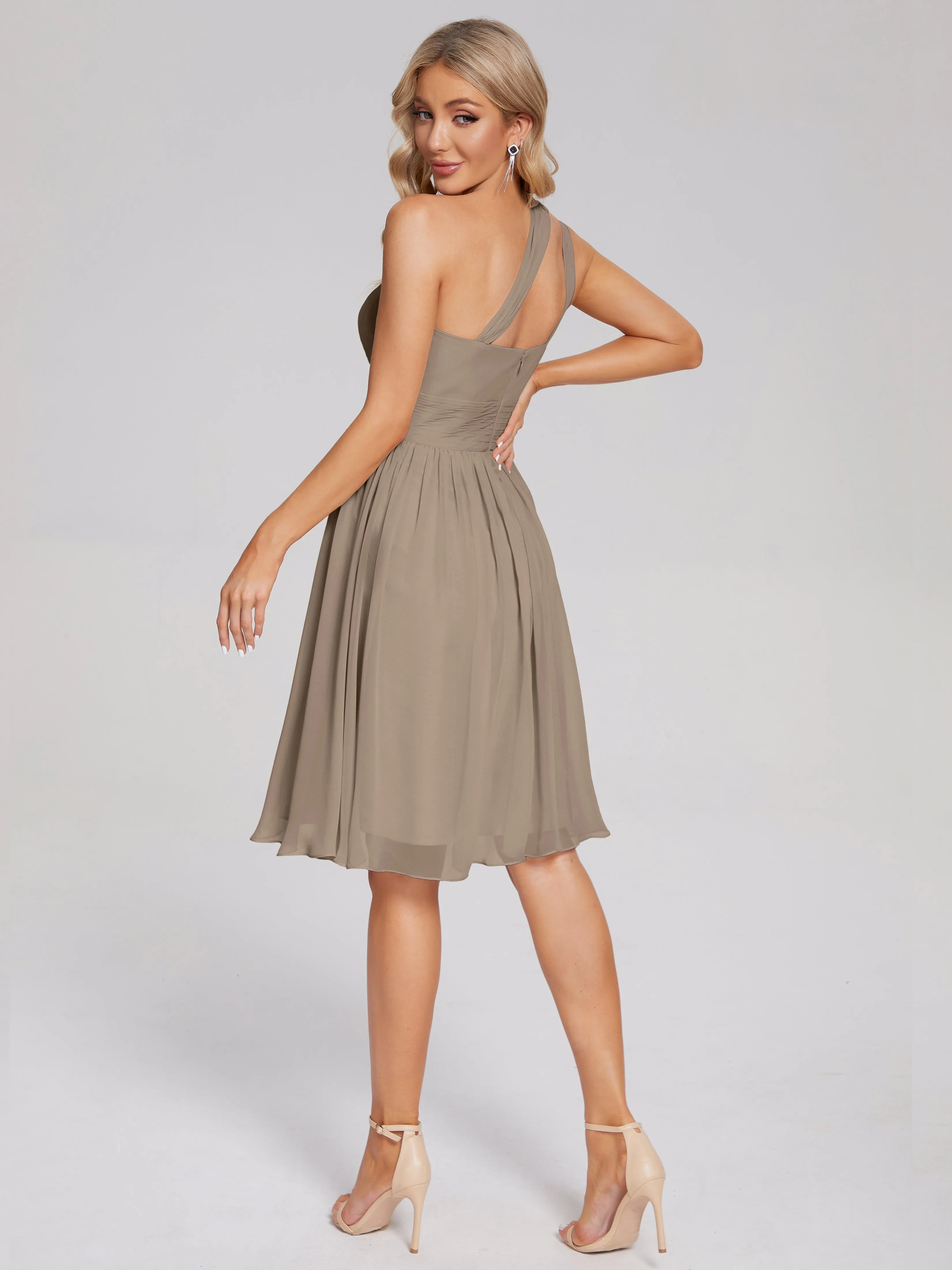 Arielle One-Shoulder Short Chiffon Bridesmaid Dresses