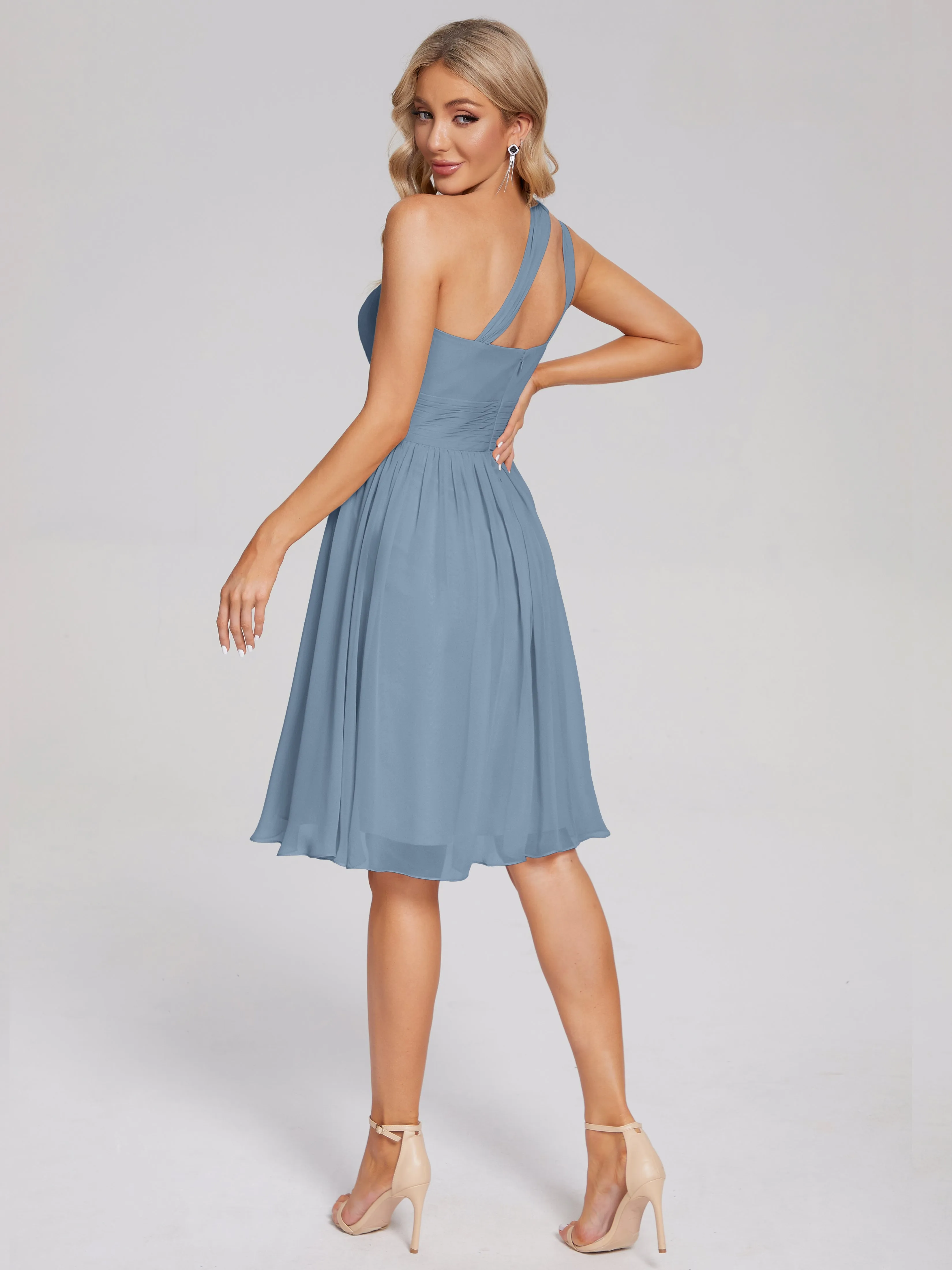Arielle One-Shoulder Short Chiffon Bridesmaid Dresses