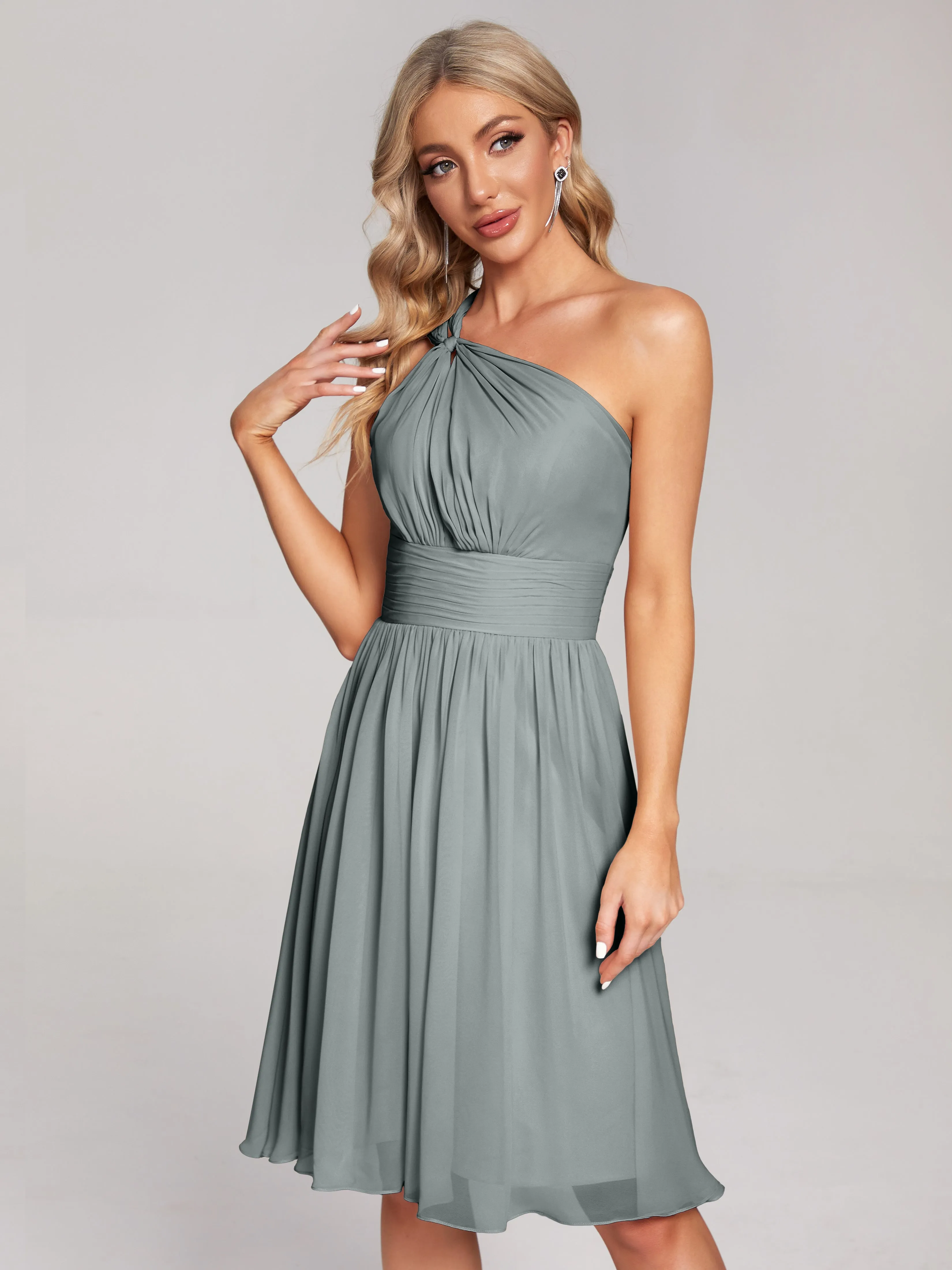 Arielle One-Shoulder Short Chiffon Bridesmaid Dresses