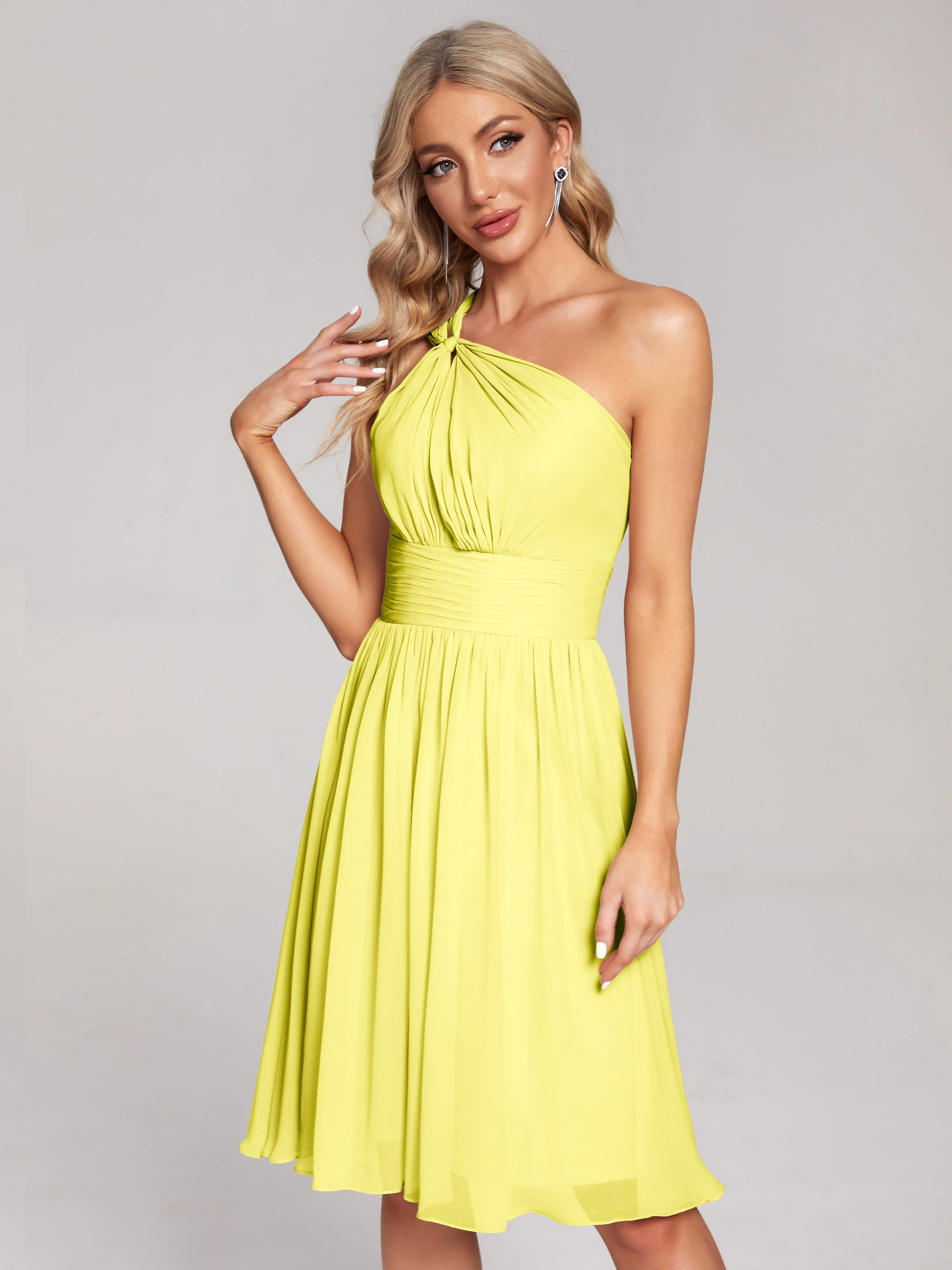 Arielle One-Shoulder Short Chiffon Bridesmaid Dresses