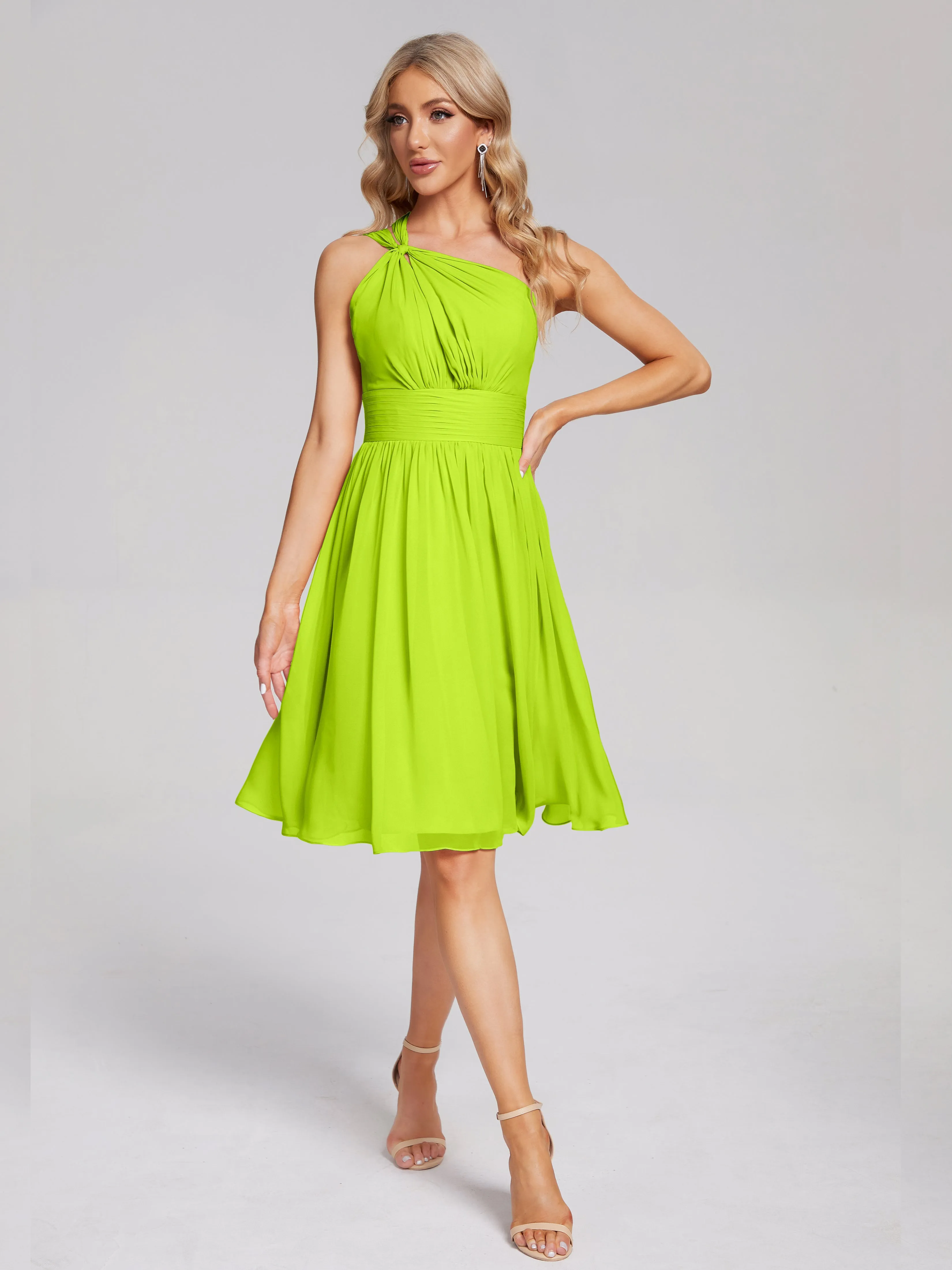 Arielle One-Shoulder Short Chiffon Bridesmaid Dresses