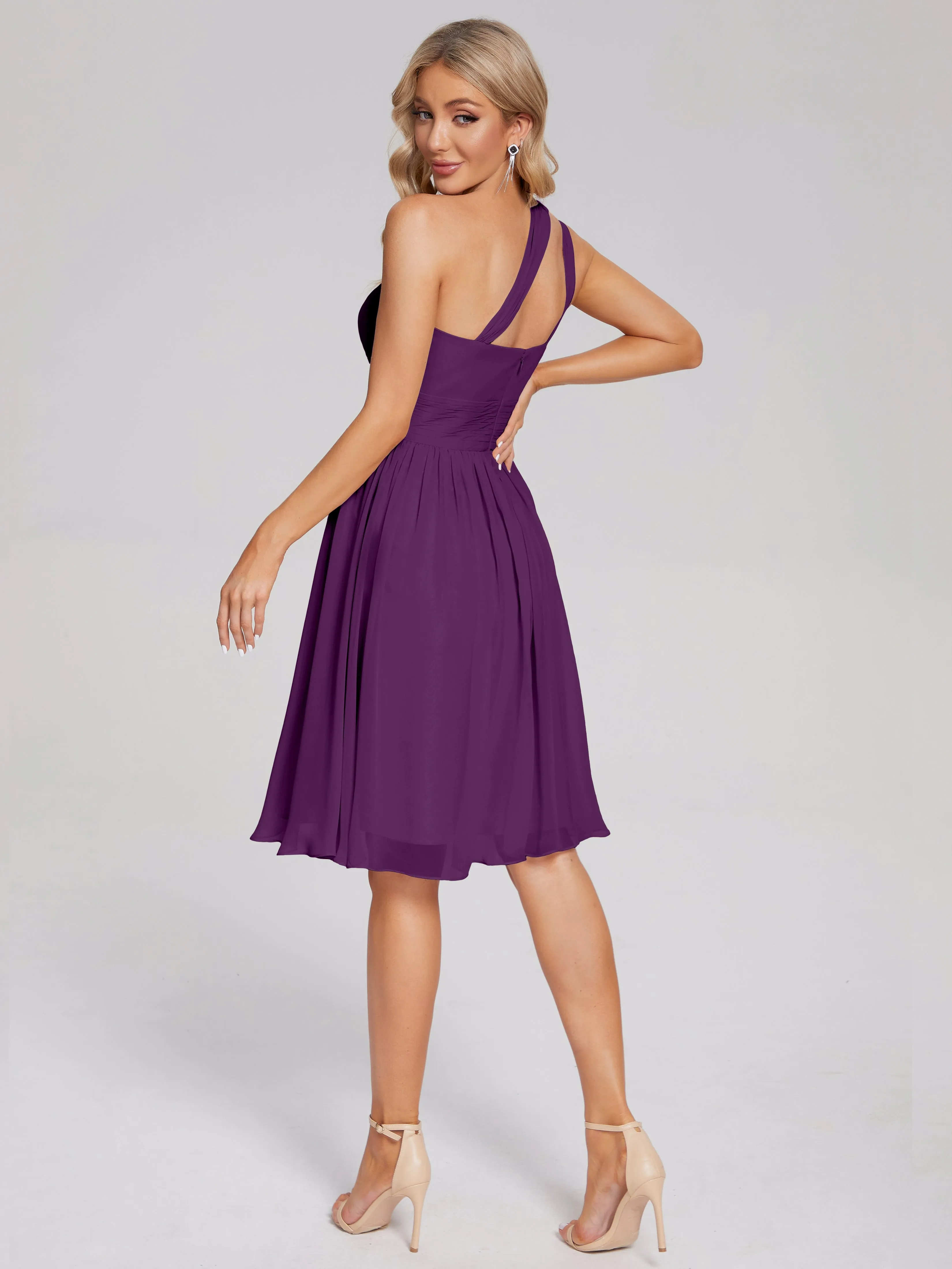 Arielle One-Shoulder Short Chiffon Bridesmaid Dresses