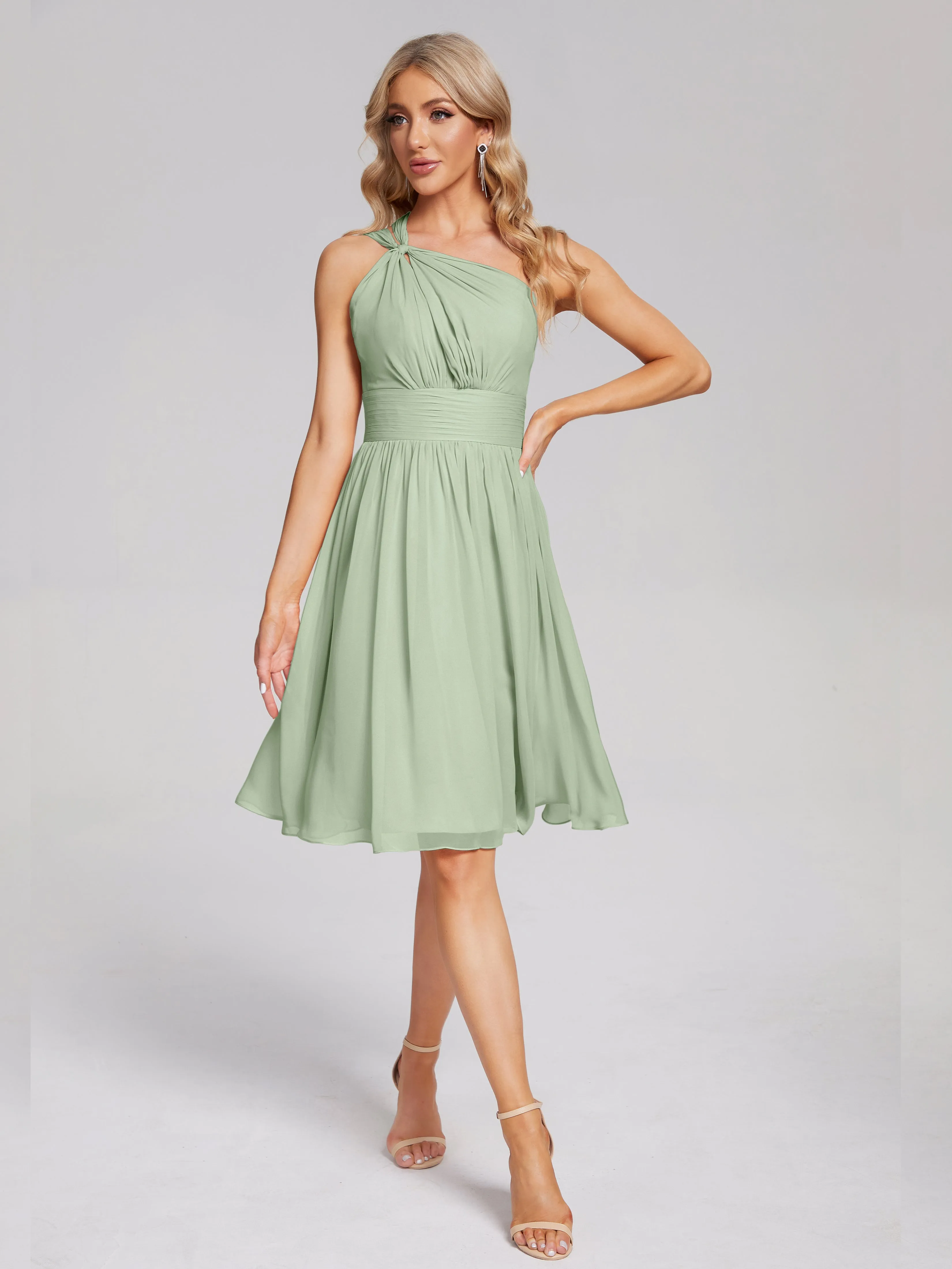 Arielle One-Shoulder Short Chiffon Bridesmaid Dresses