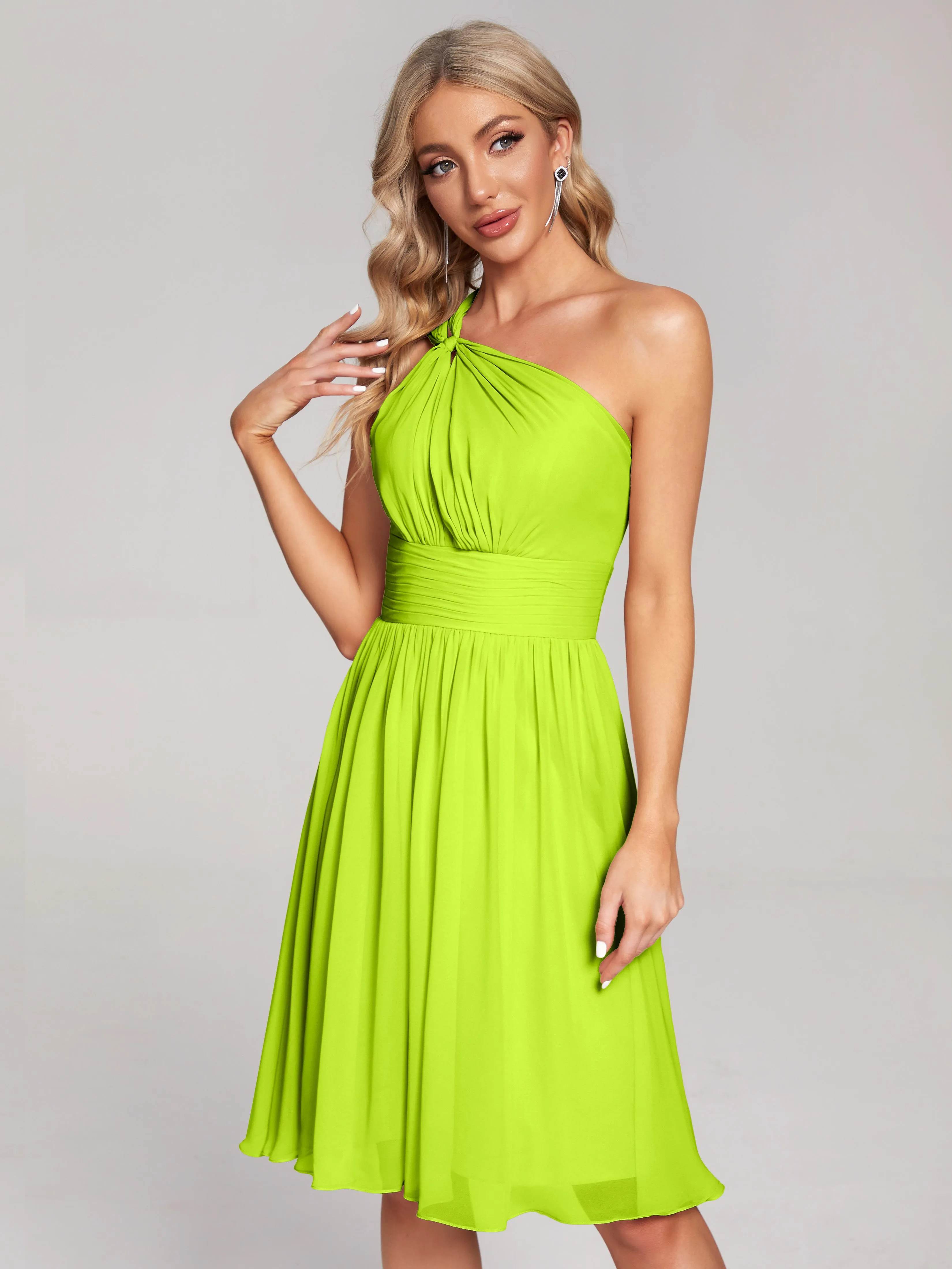 Arielle One-Shoulder Short Chiffon Bridesmaid Dresses