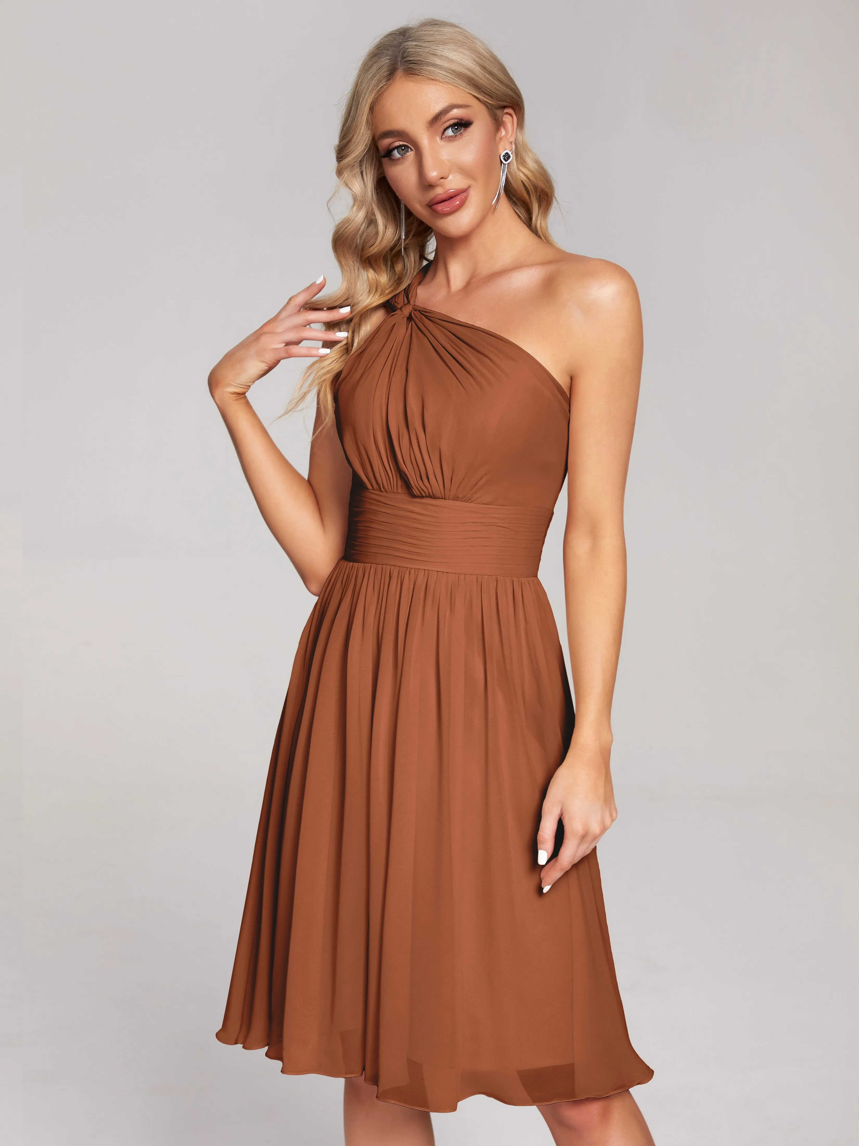 Arielle One-Shoulder Short Chiffon Bridesmaid Dresses