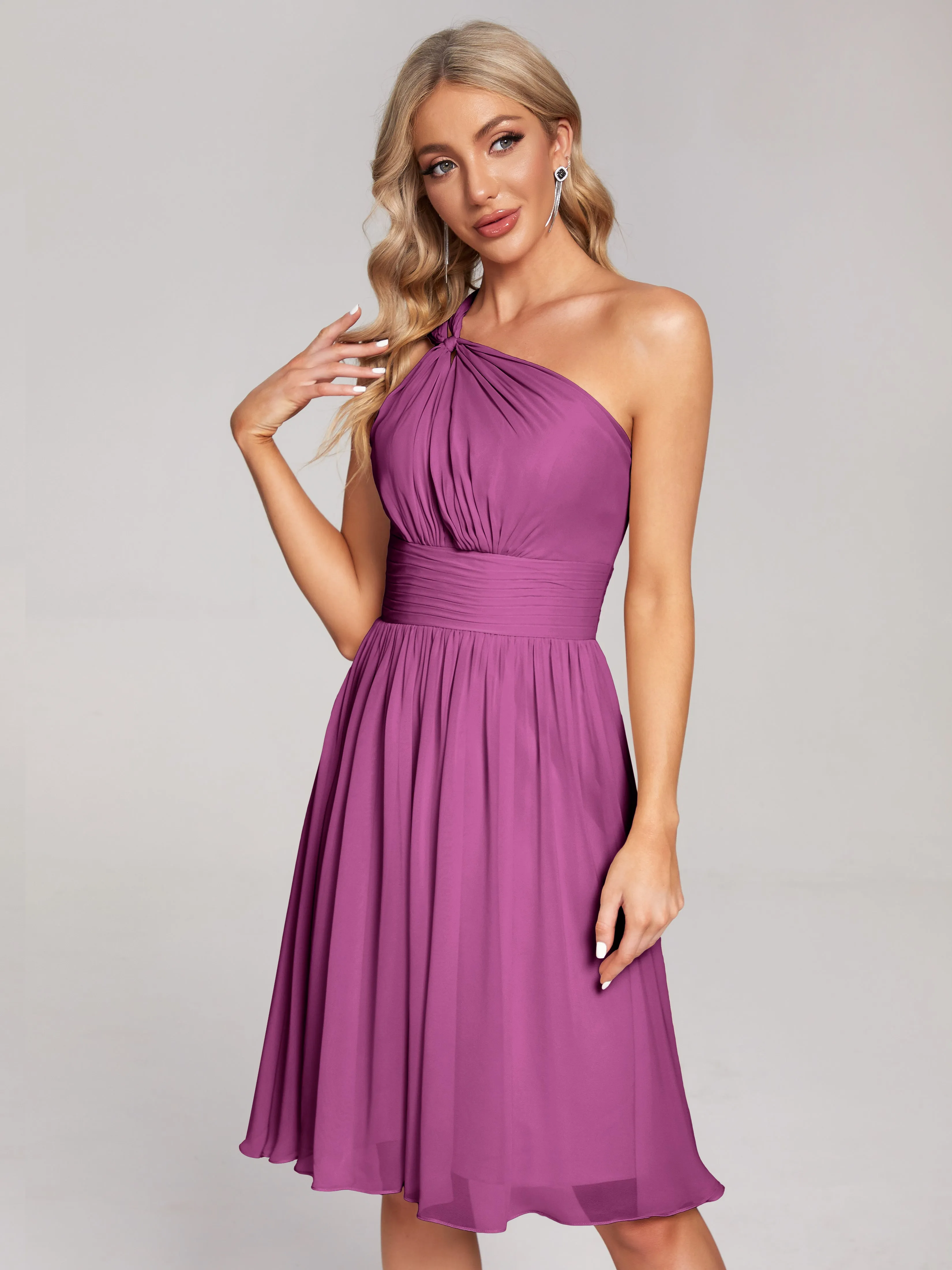 Arielle One-Shoulder Short Chiffon Bridesmaid Dresses