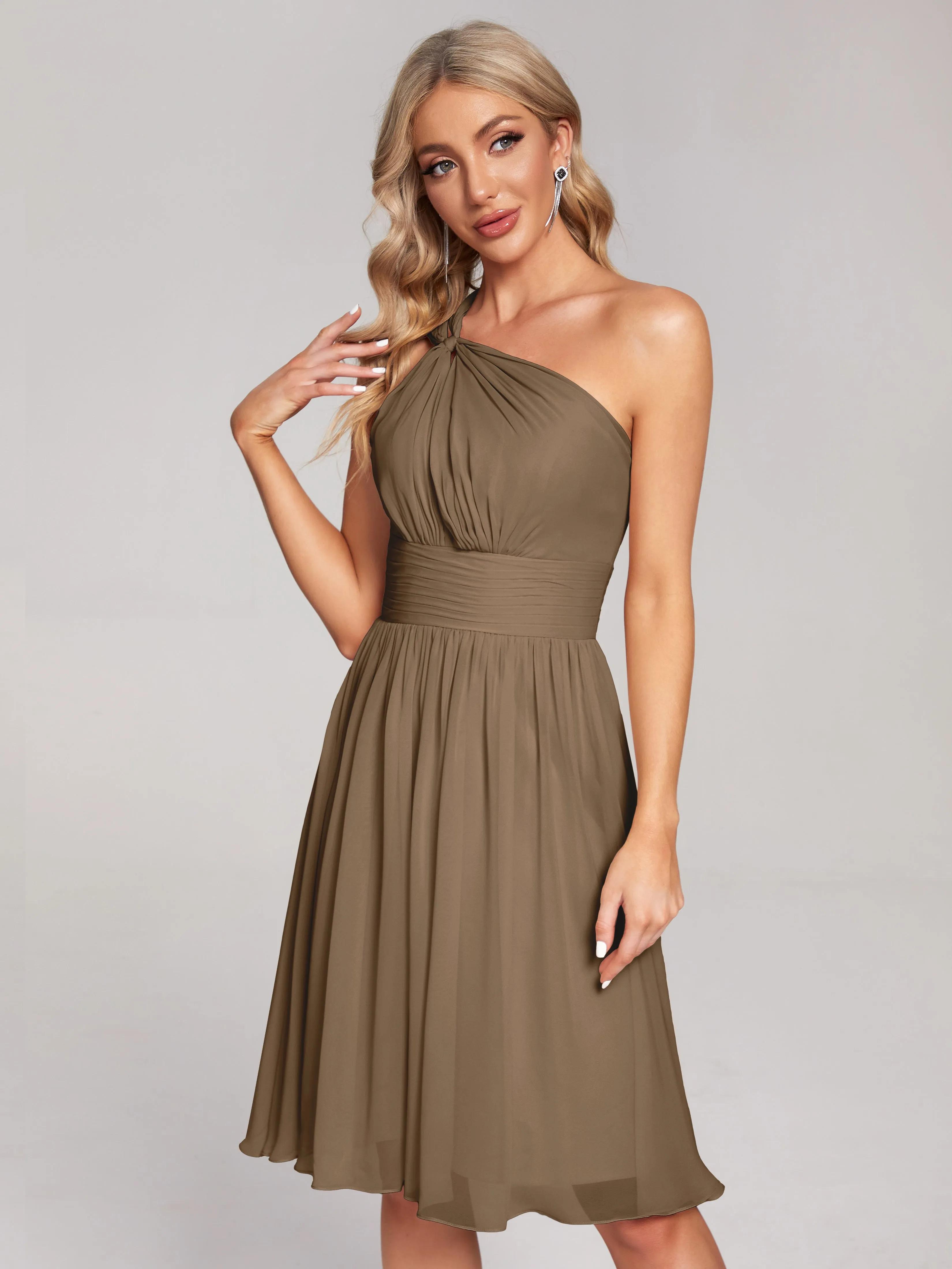 Arielle One-Shoulder Short Chiffon Bridesmaid Dresses