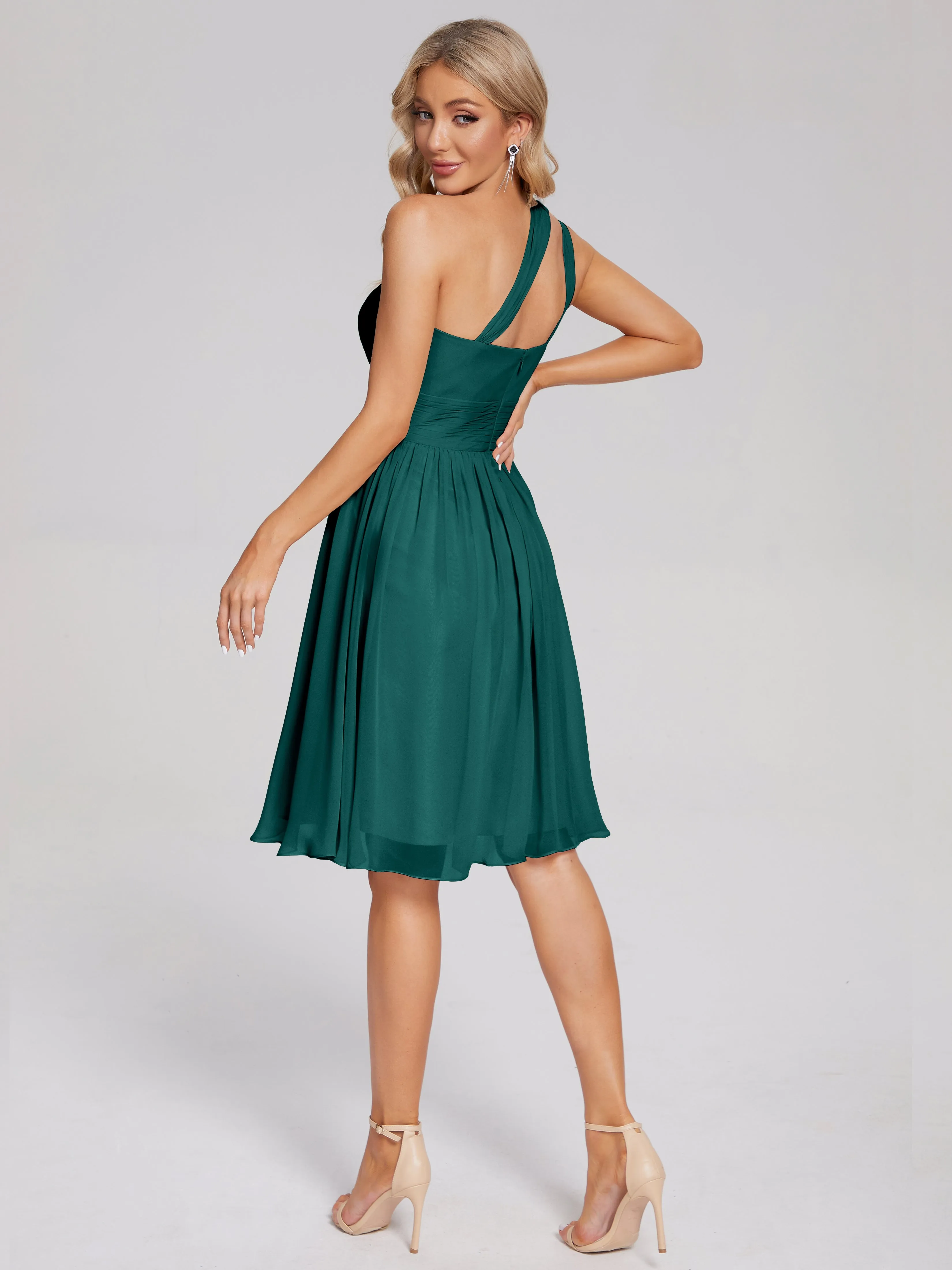 Arielle One-Shoulder Short Chiffon Bridesmaid Dresses