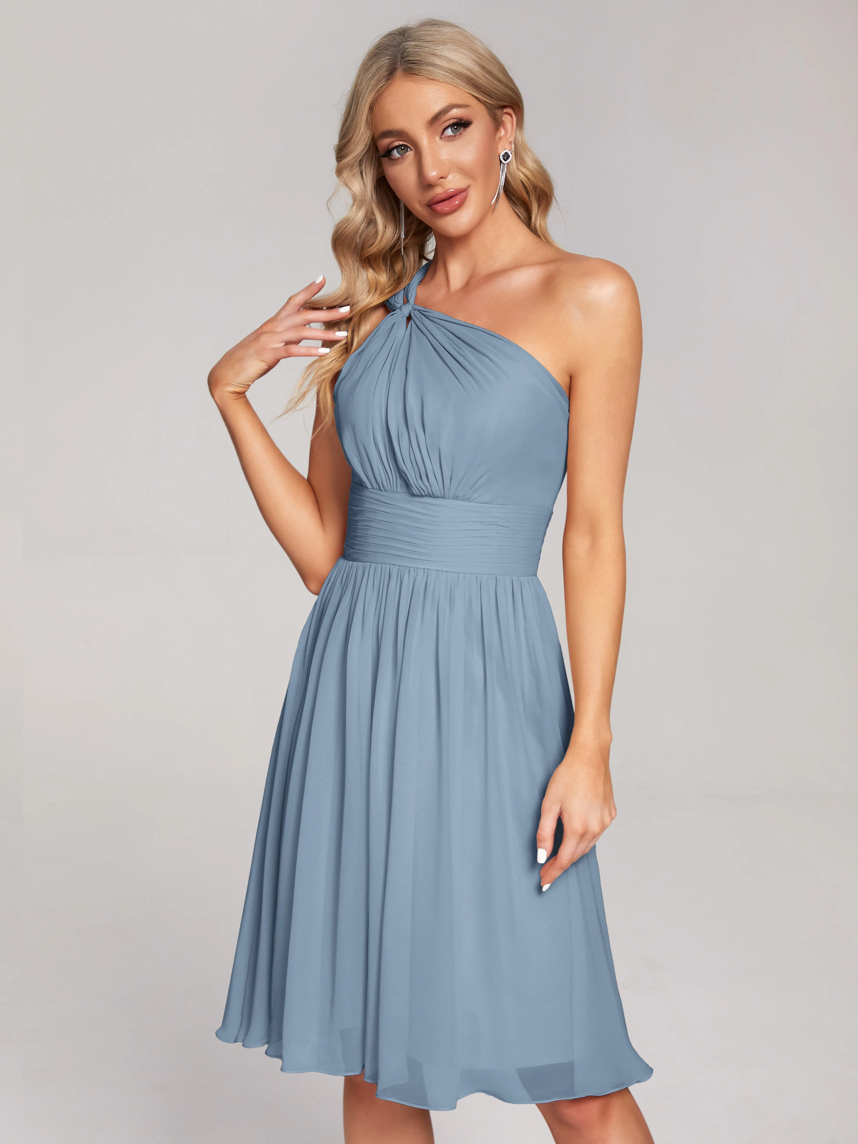 Arielle One-Shoulder Short Chiffon Bridesmaid Dresses